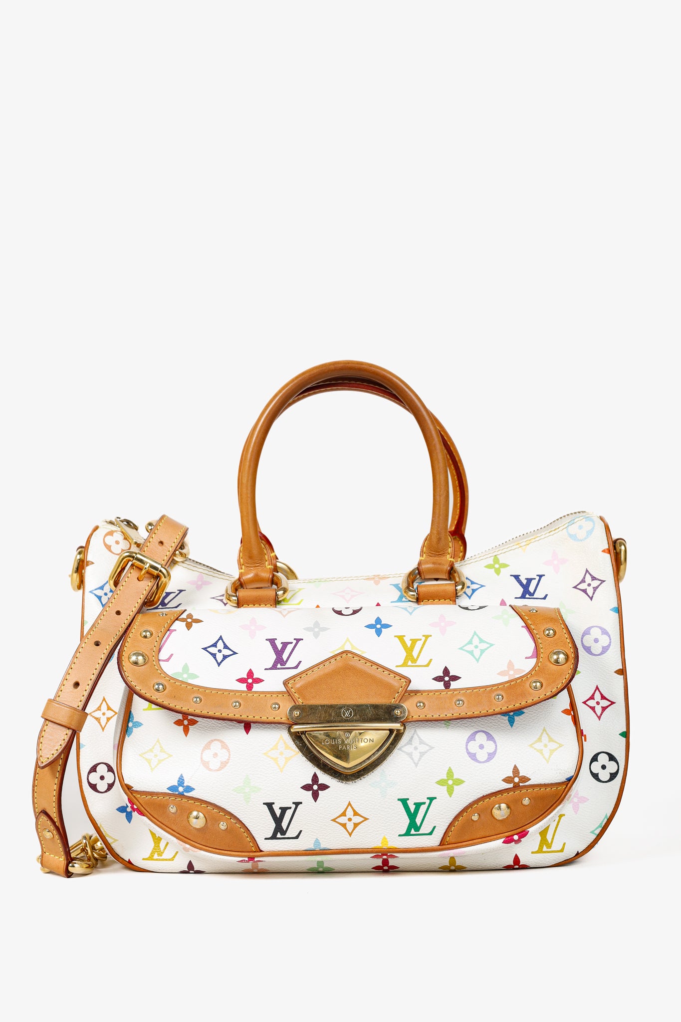 Takashi Murakami Rita White Multicolore Monogram Shoulder Bag