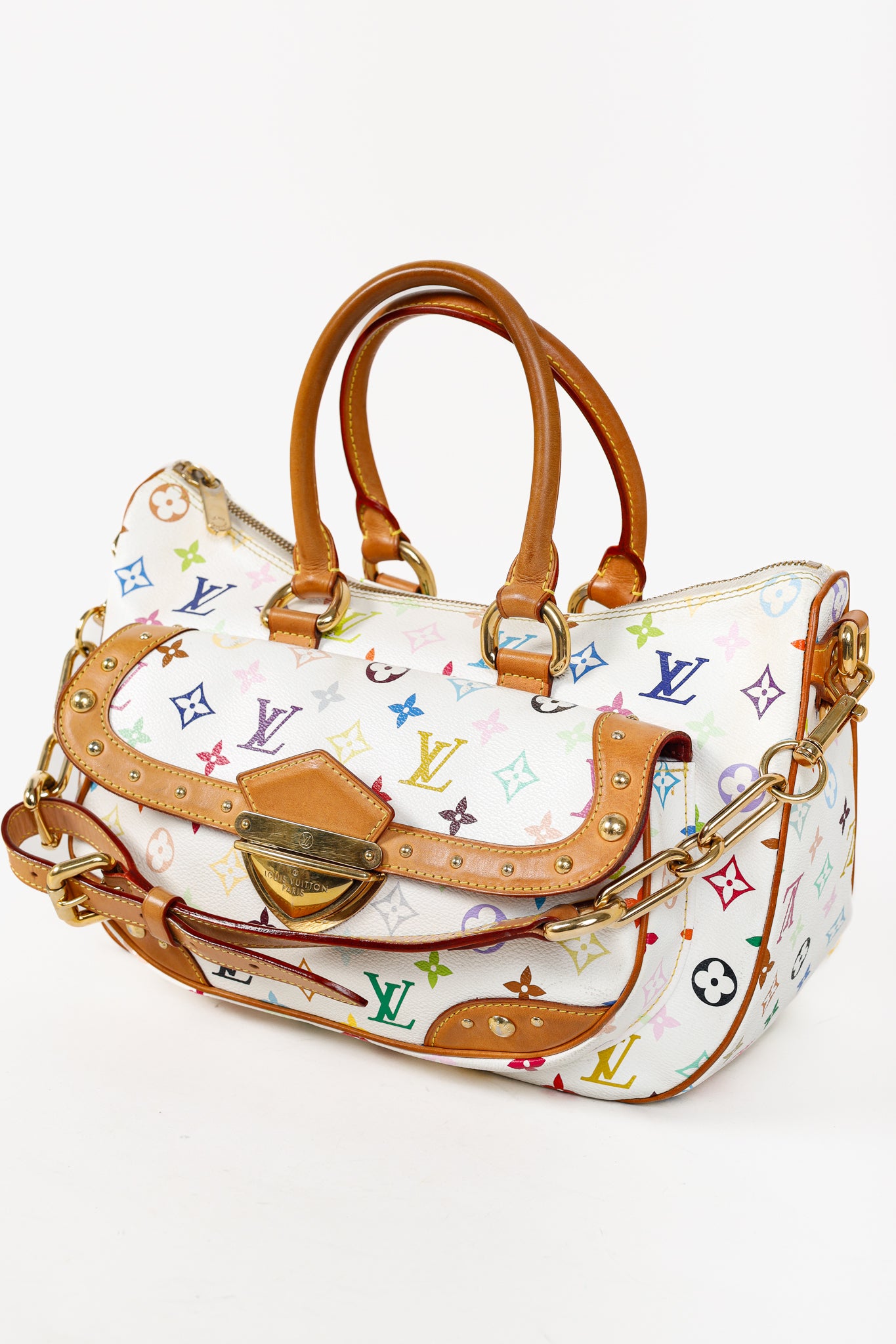 Takashi Murakami Rita White Multicolore Monogram Shoulder Bag