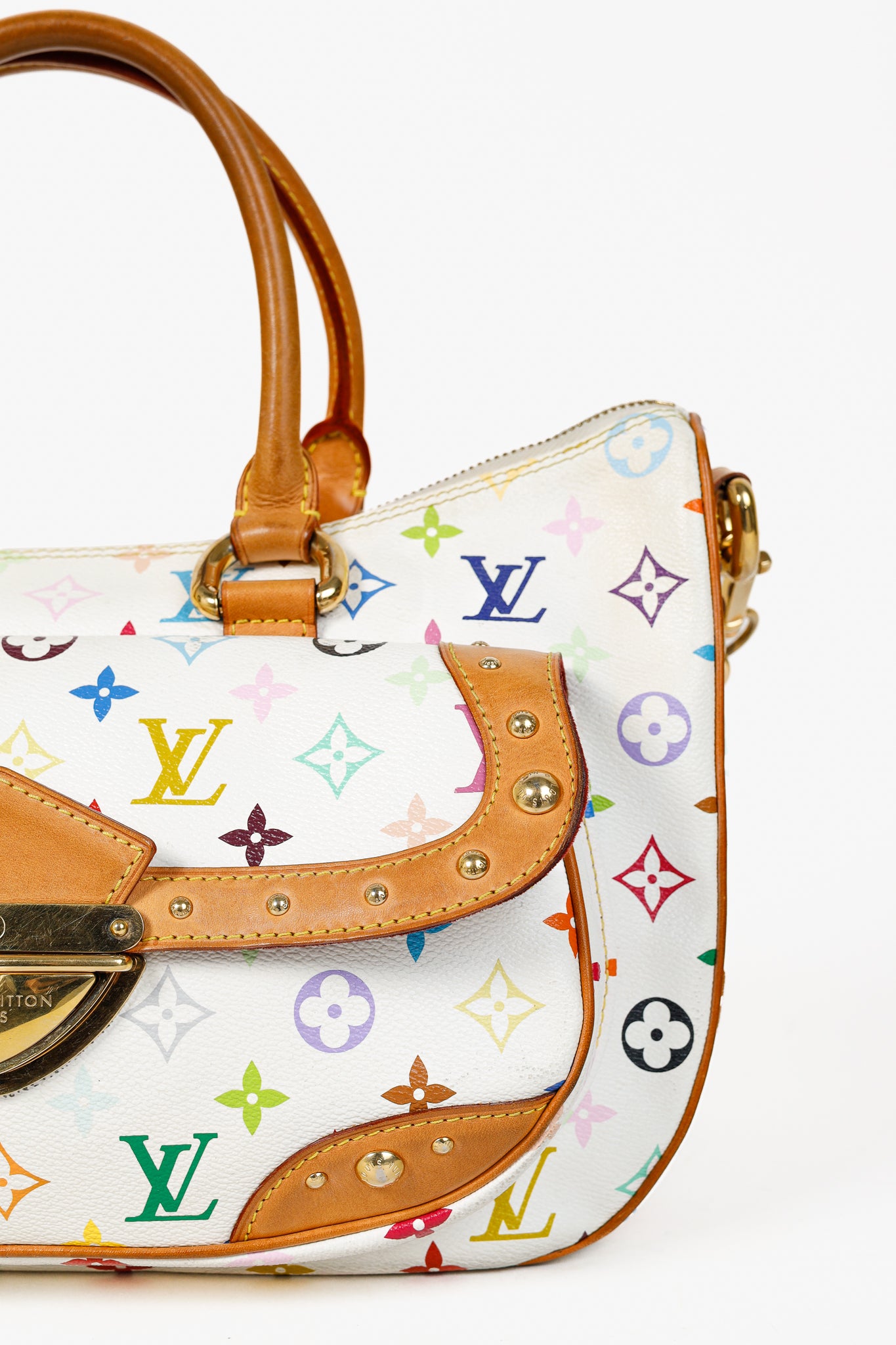 Takashi Murakami Rita White Multicolore Monogram Shoulder Bag