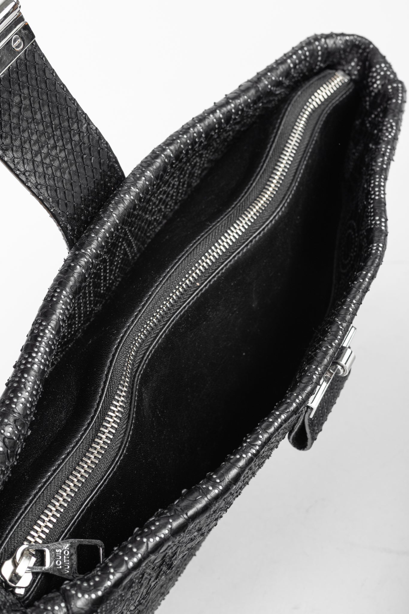 AW/08 Runway Lutece Black Perfore Python Shoulder Bag