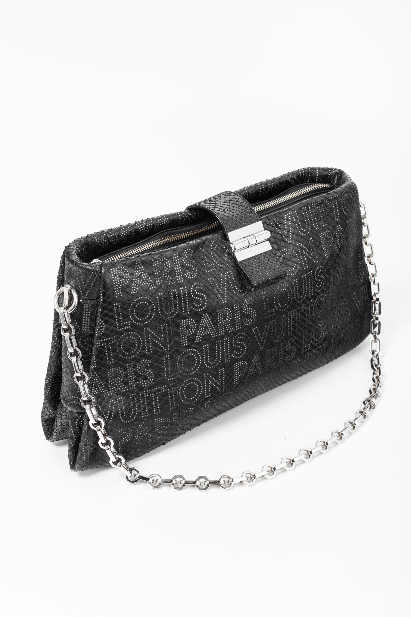 AW/08 Runway Lutece Black Perfore Python Shoulder Bag