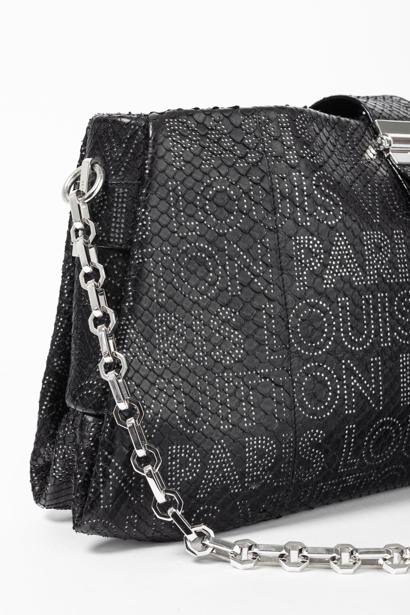 AW/08 Runway Lutece Black Perfore Python Shoulder Bag