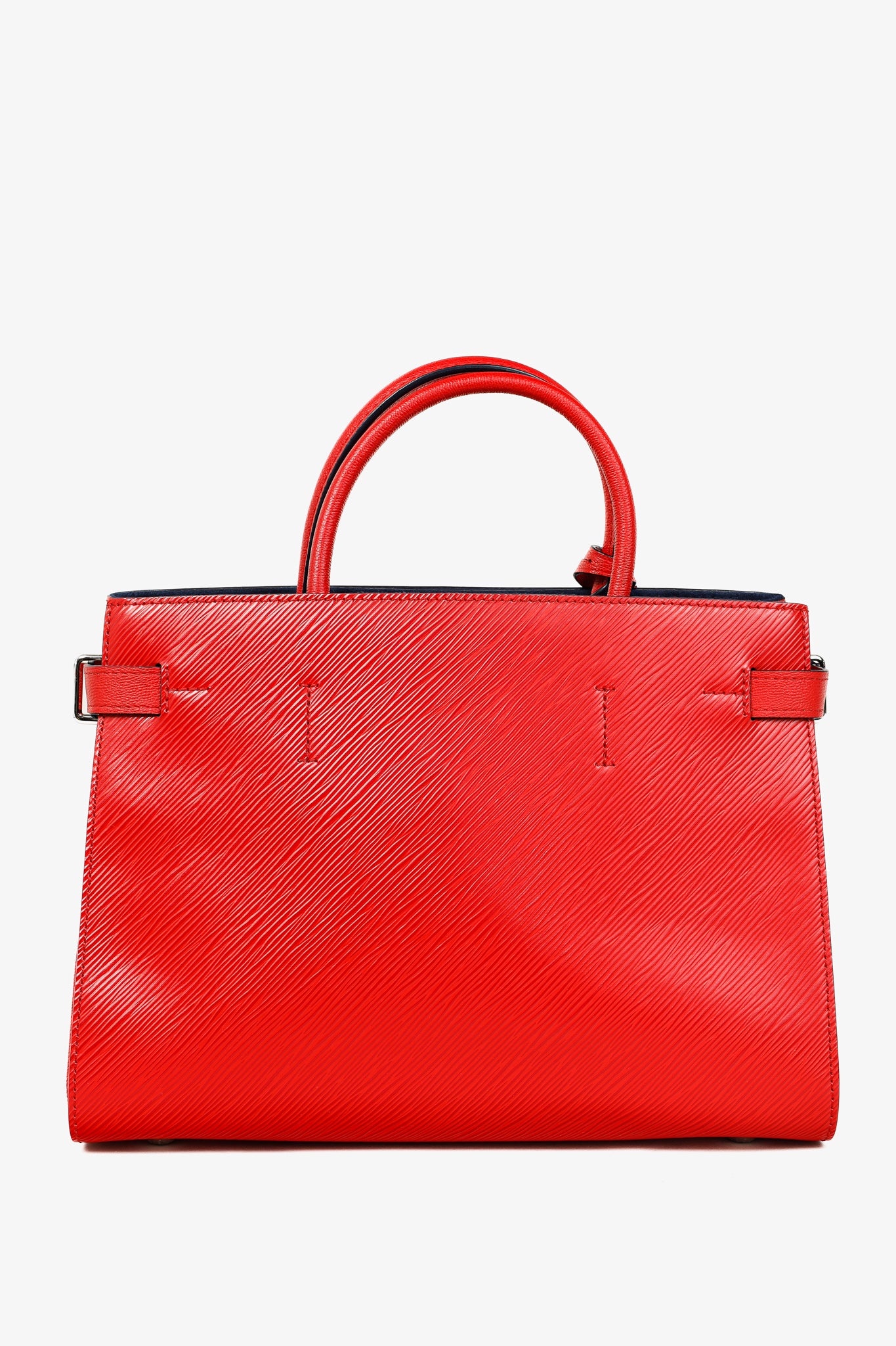 Red/Navy Twist Coquelicot Epi Leather Tote