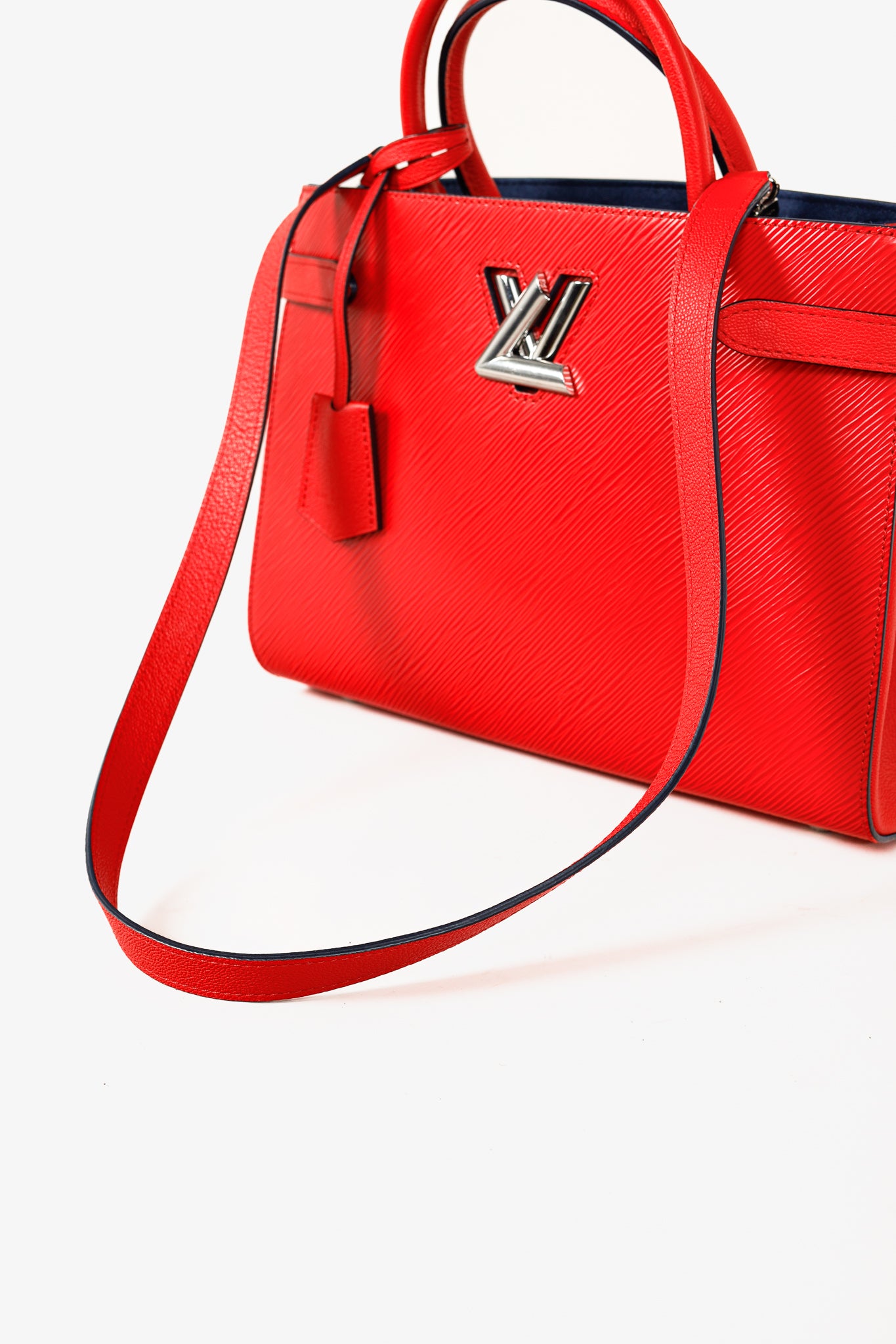Red/Navy Twist Coquelicot Epi Leather Tote
