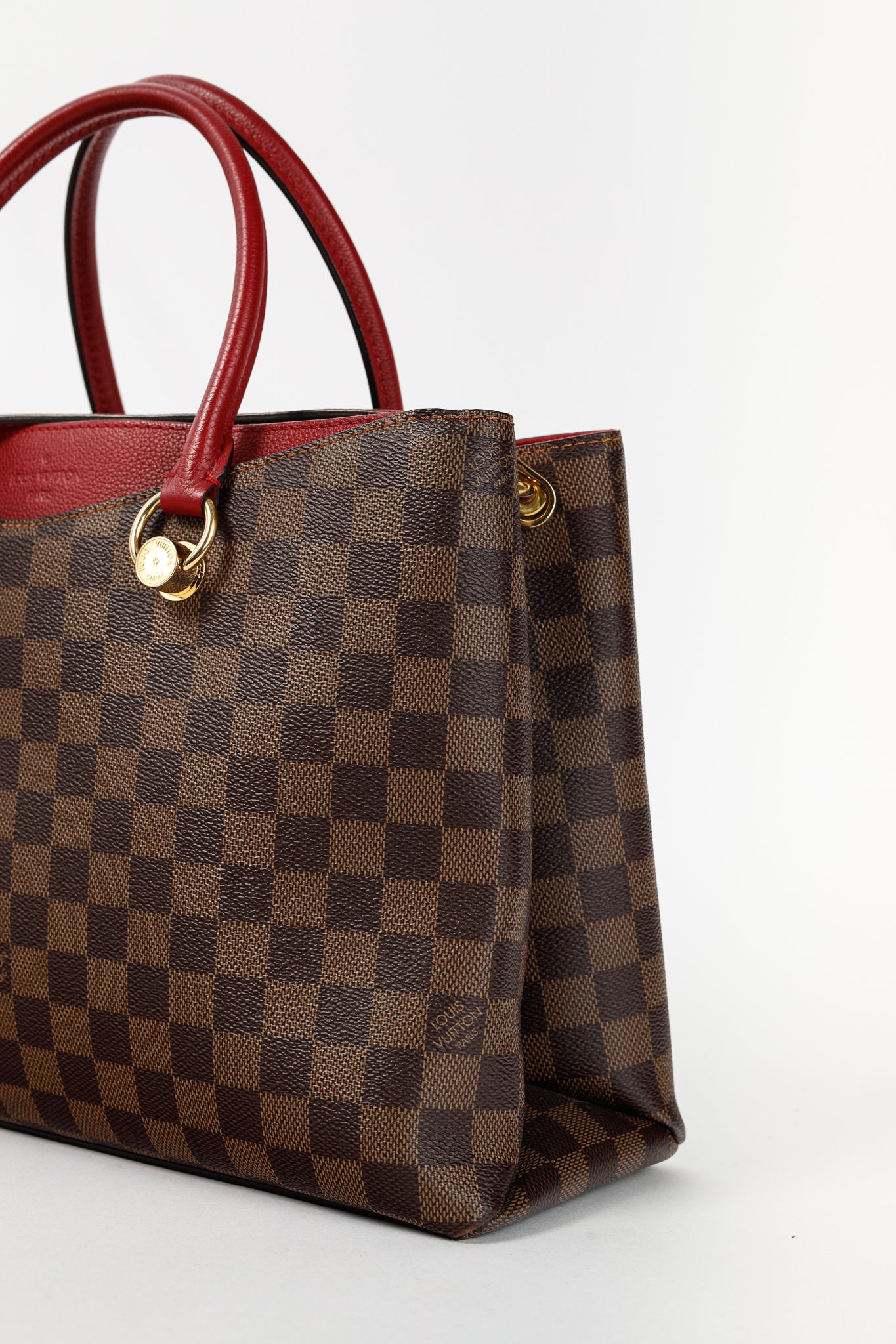 Riverside Damier Ebene Lie de Vin Tote