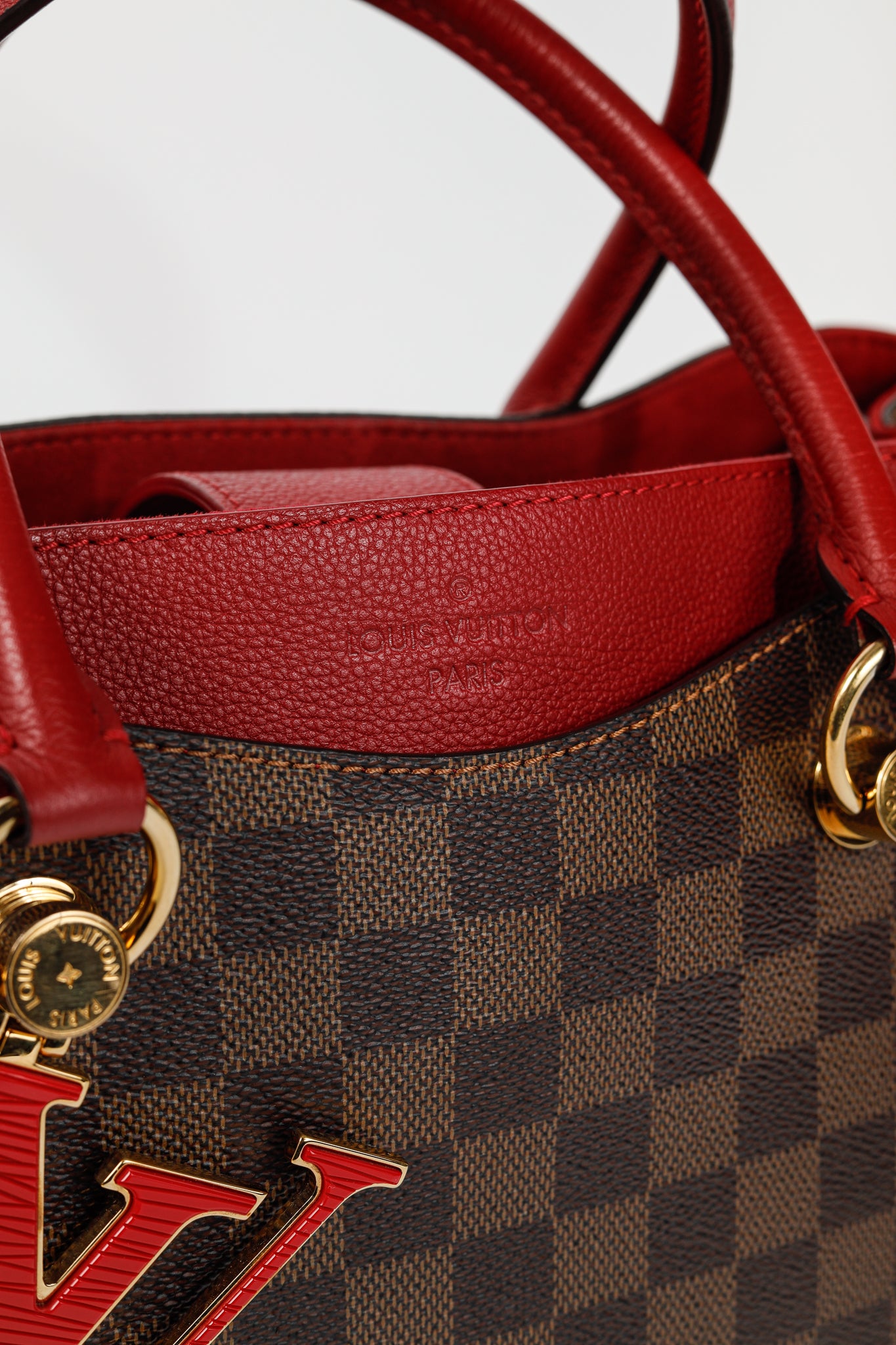 Riverside Damier Ebene Lie de Vin Tote