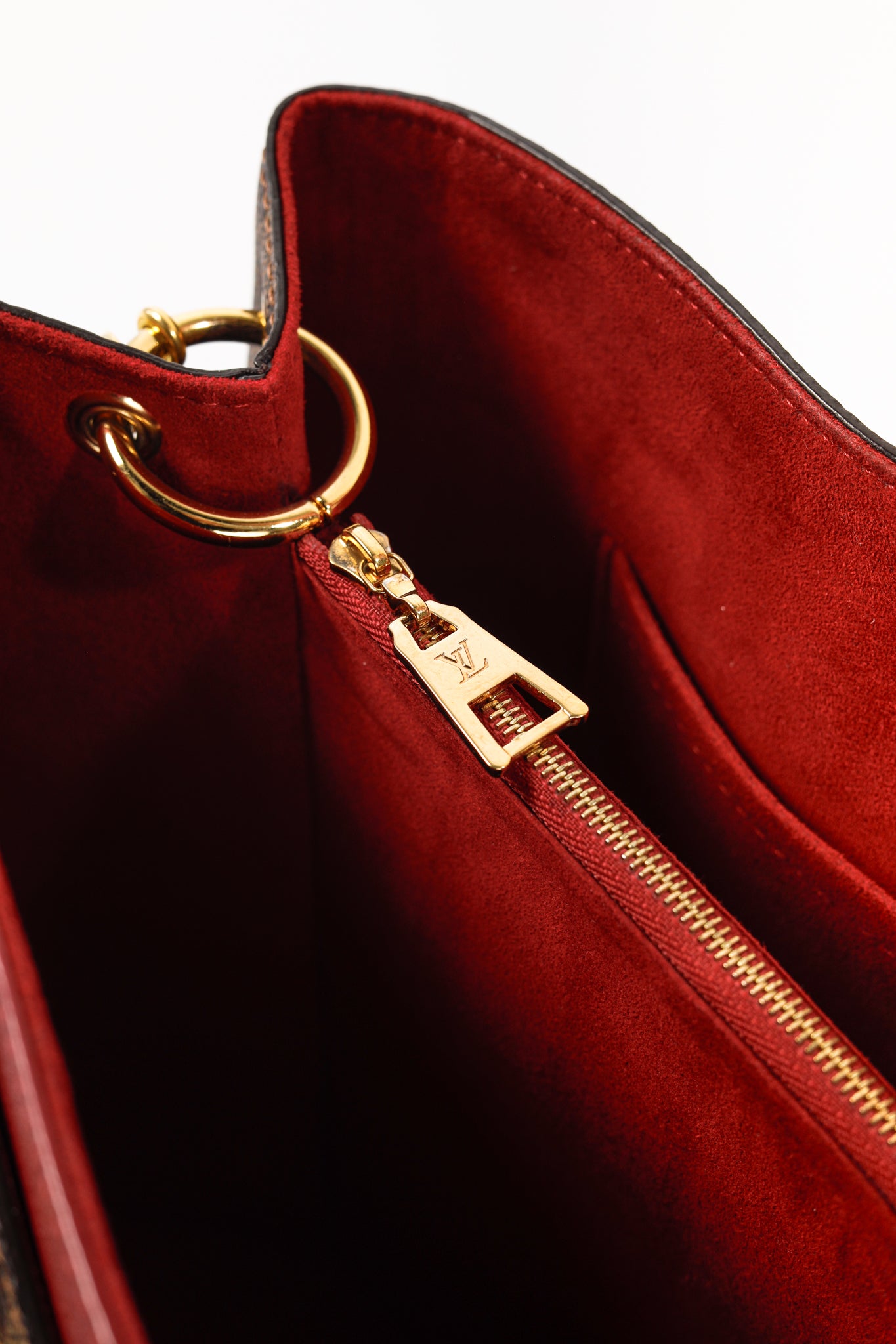 Riverside Damier Ebene Lie de Vin Tote