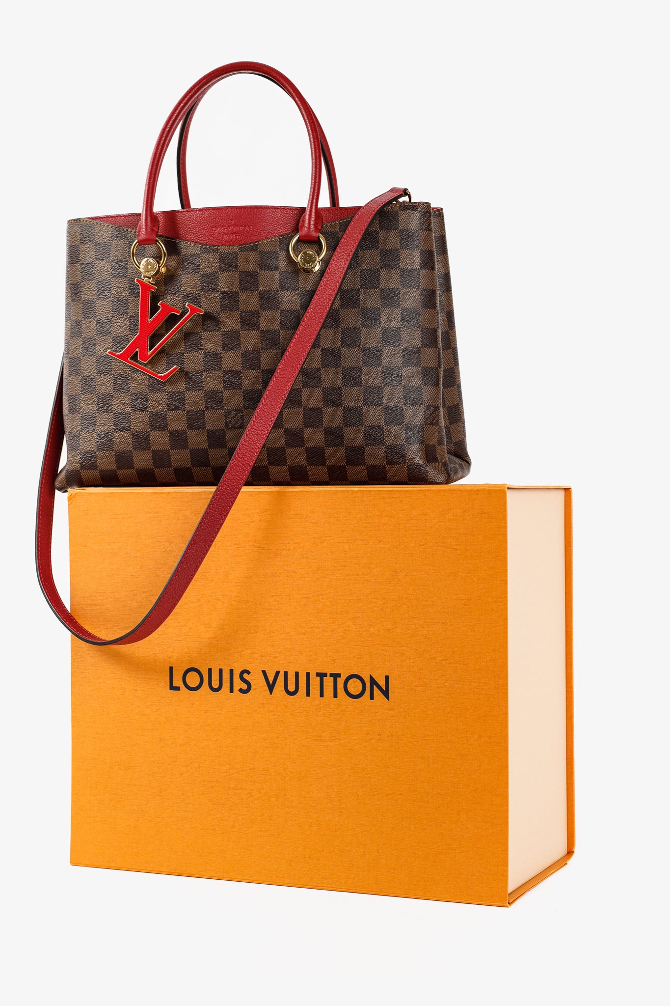 Riverside Damier Ebene Lie de Vin Tote