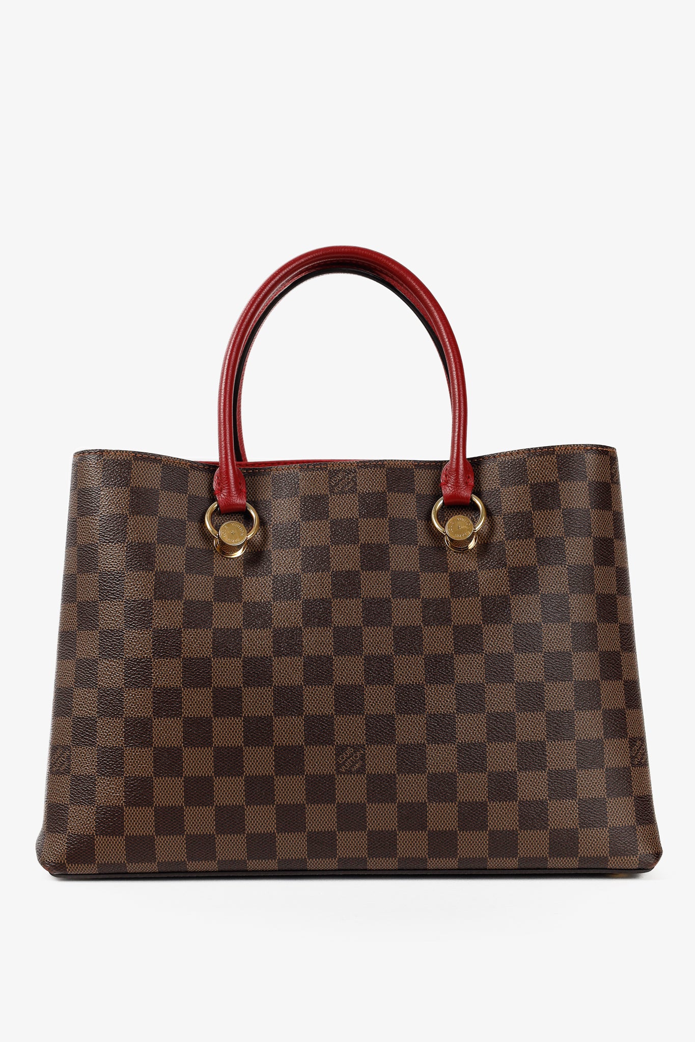 Riverside Damier Ebene Lie de Vin Tote
