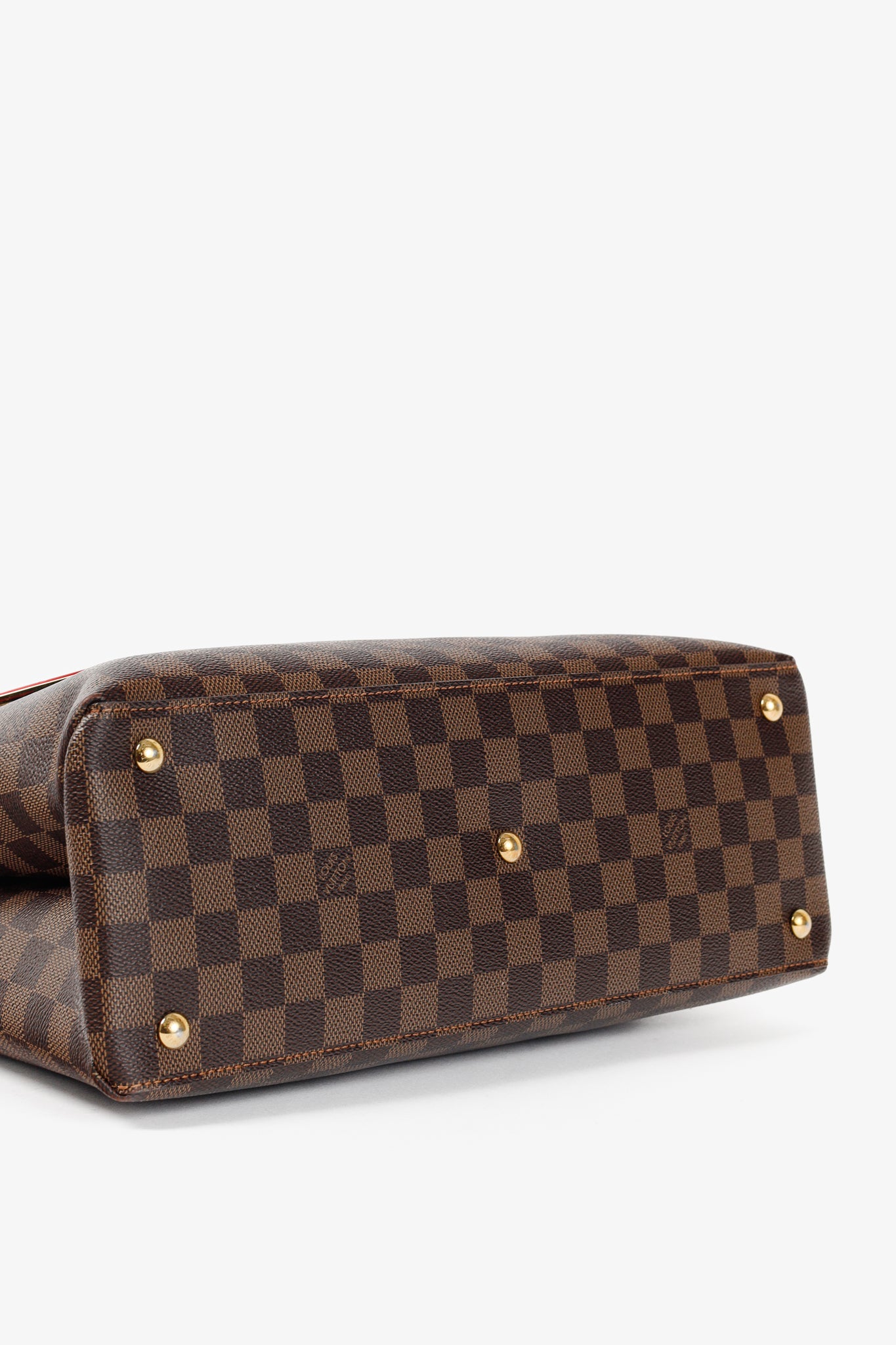 Riverside Damier Ebene Lie de Vin Tote