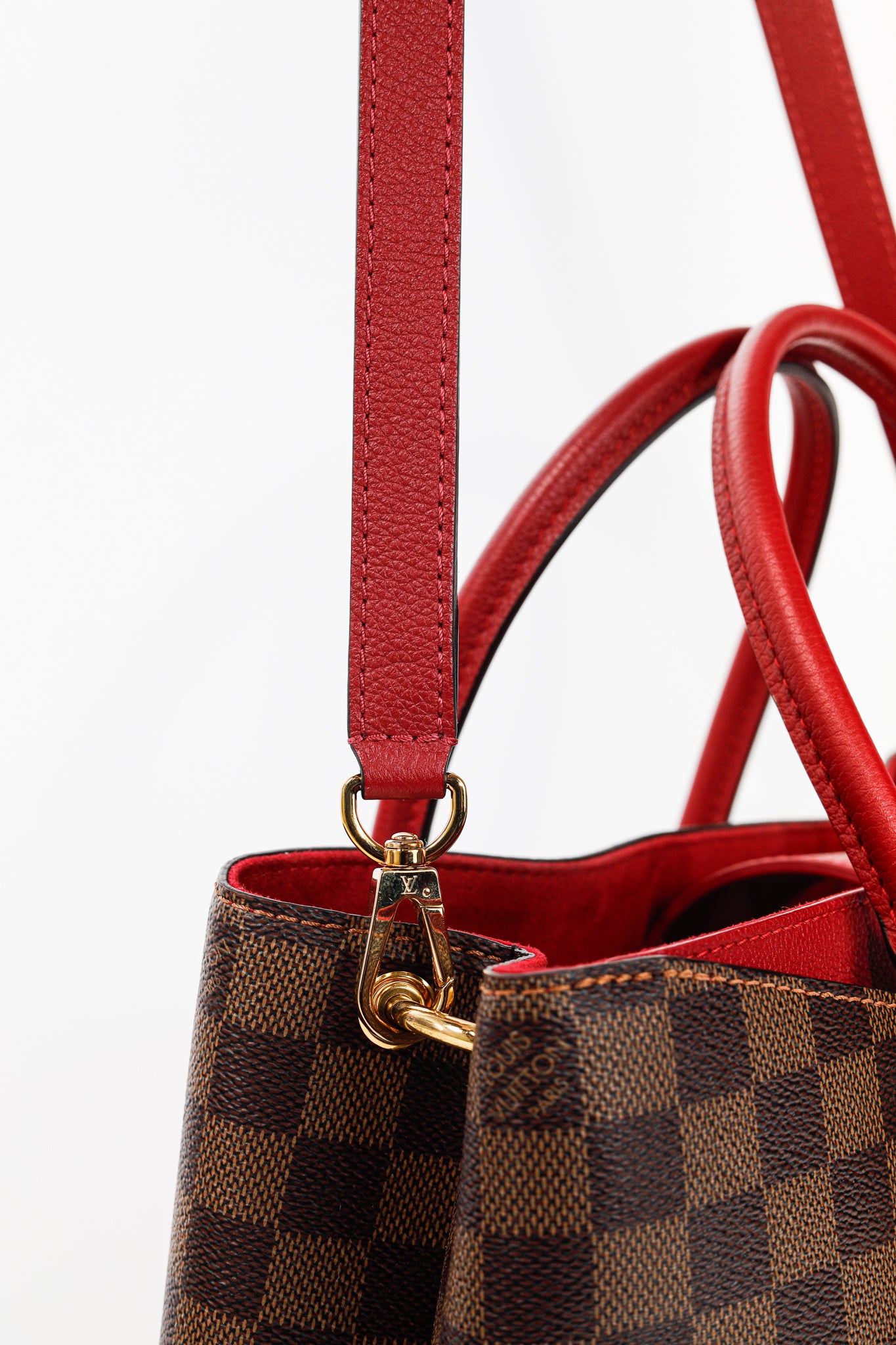 Riverside Damier Ebene Lie de Vin Tote