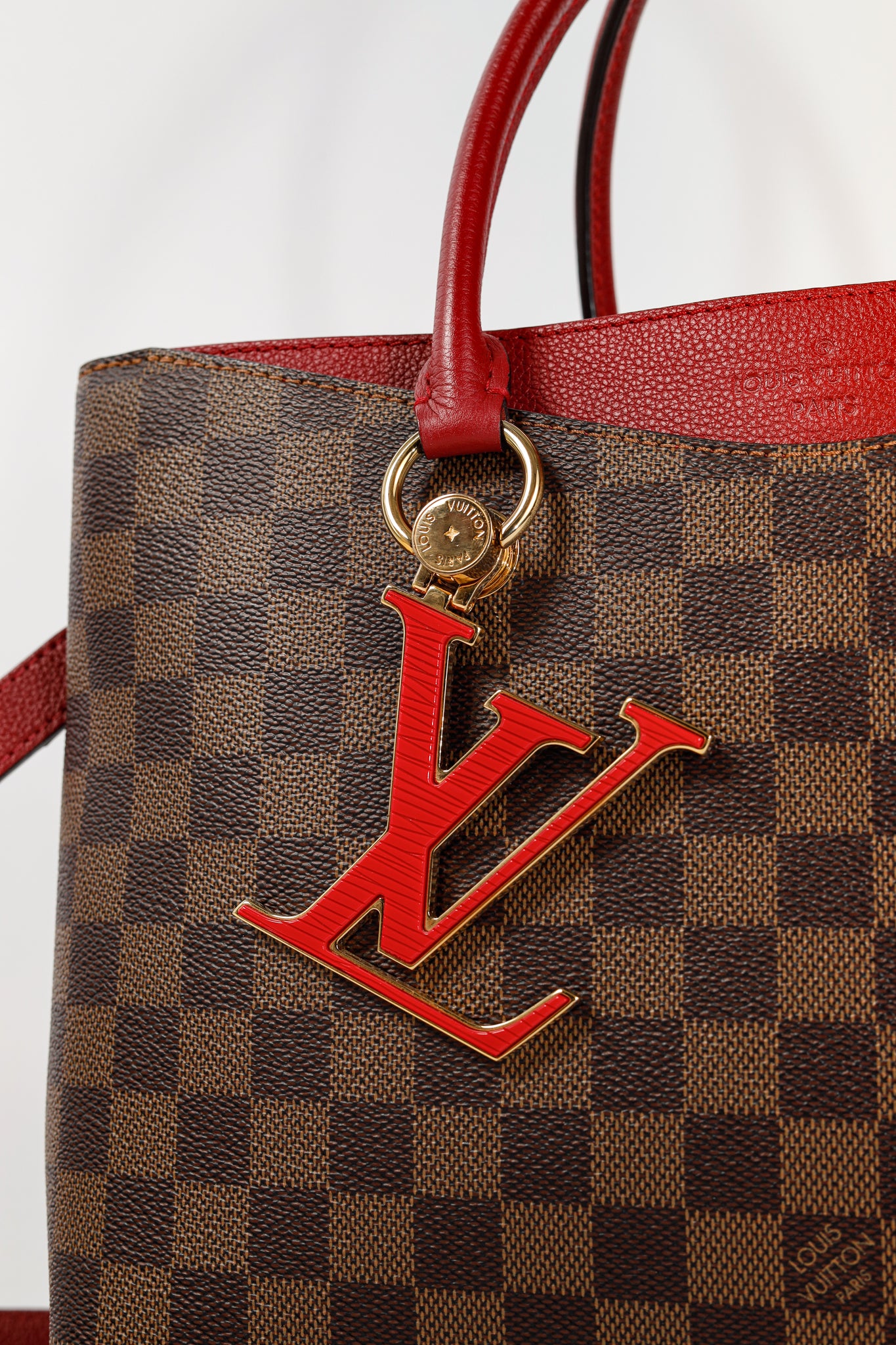 Riverside Damier Ebene Lie de Vin Tote