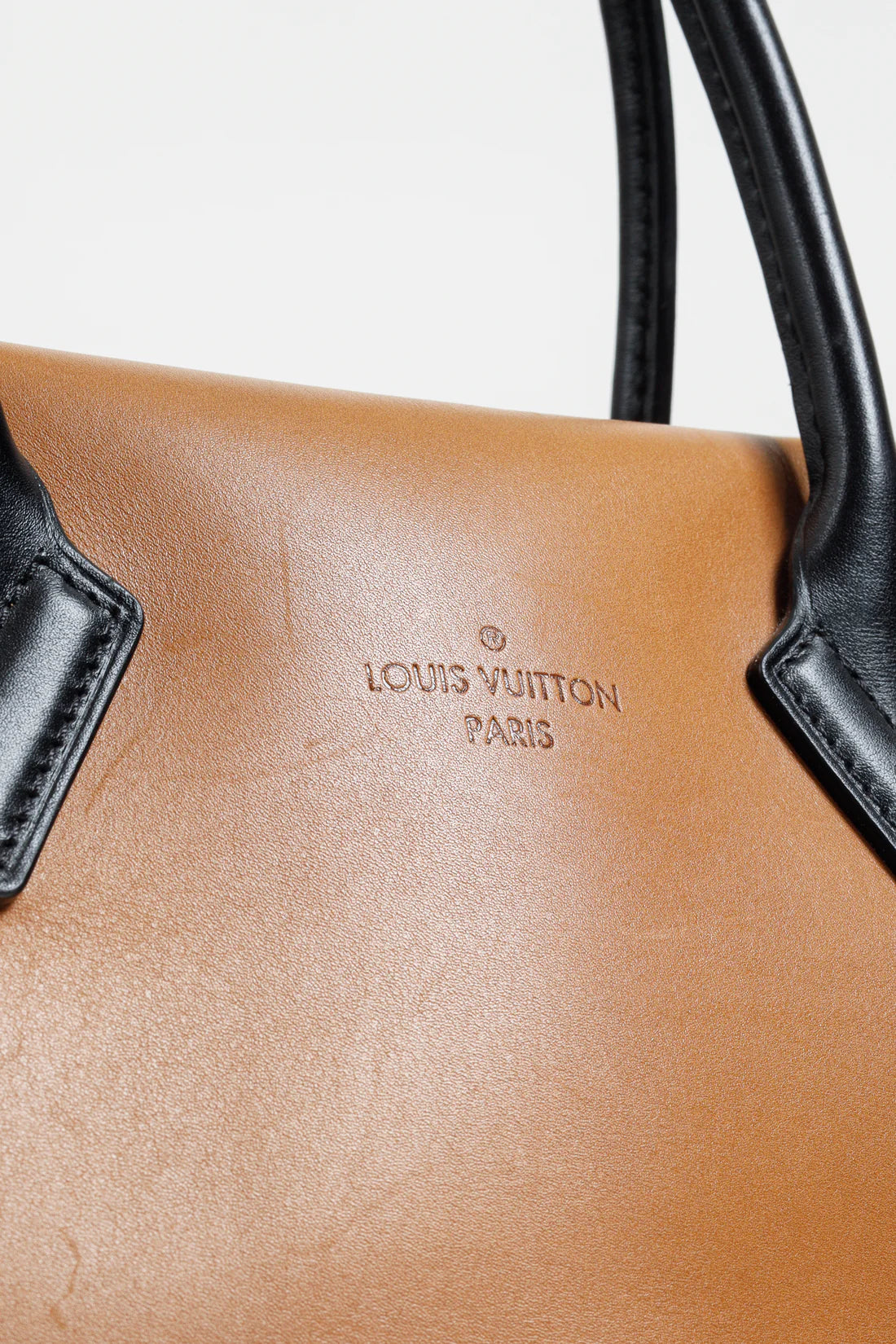 W PM Brown Leather Monogram Tote