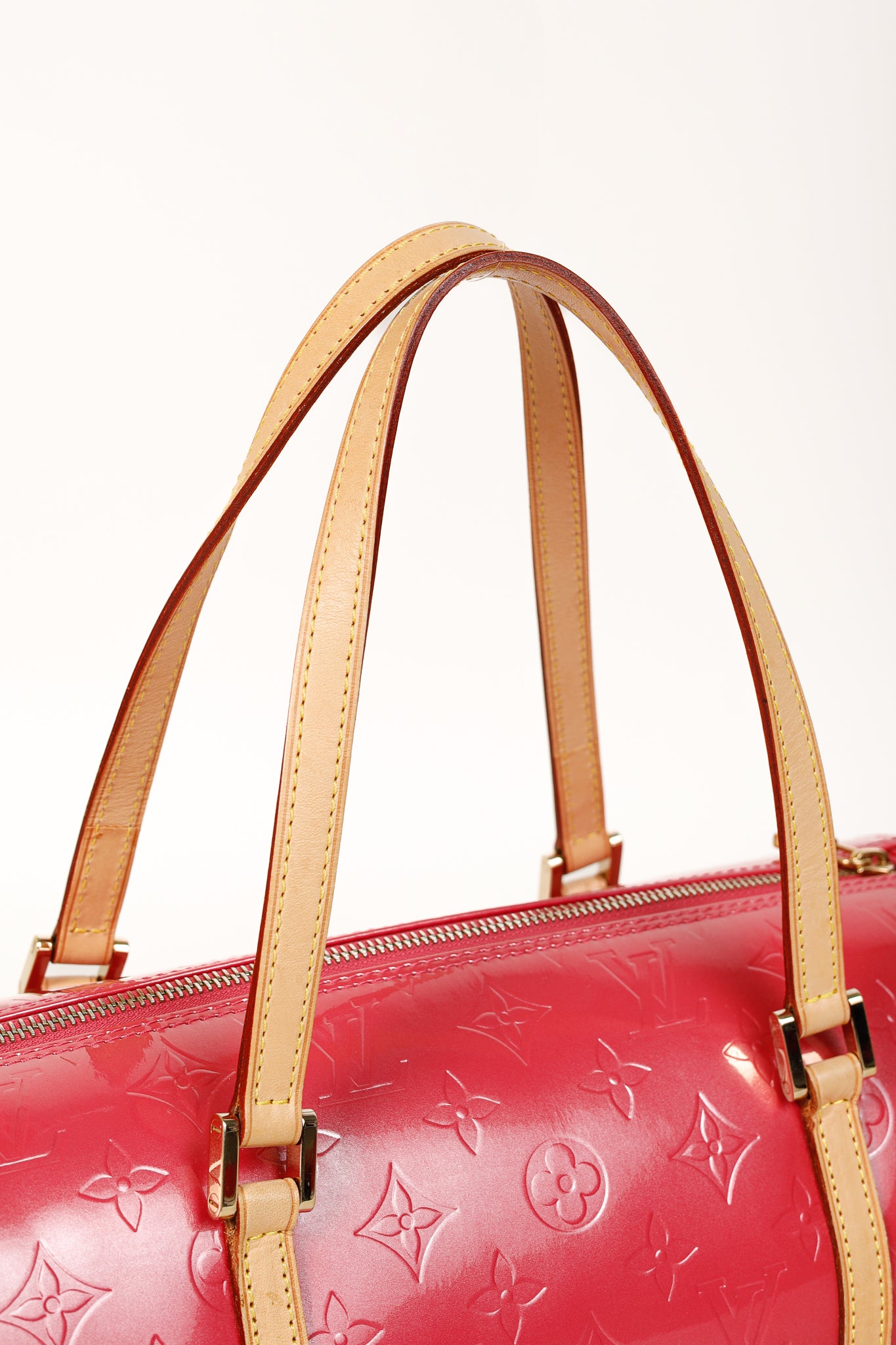 Bedford Framboise Monogram Vernis Leather Barrel Bag