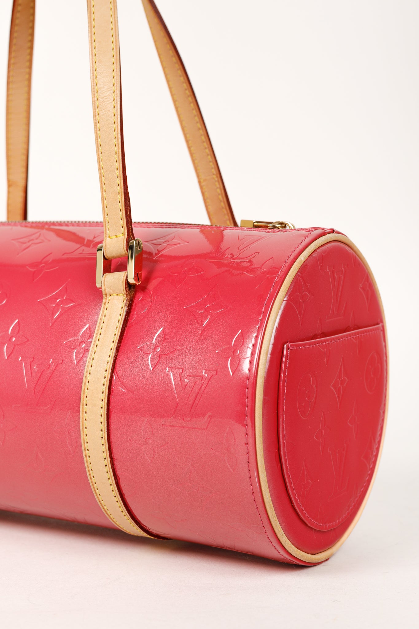 Bedford Framboise Monogram Vernis Leather Barrel Bag