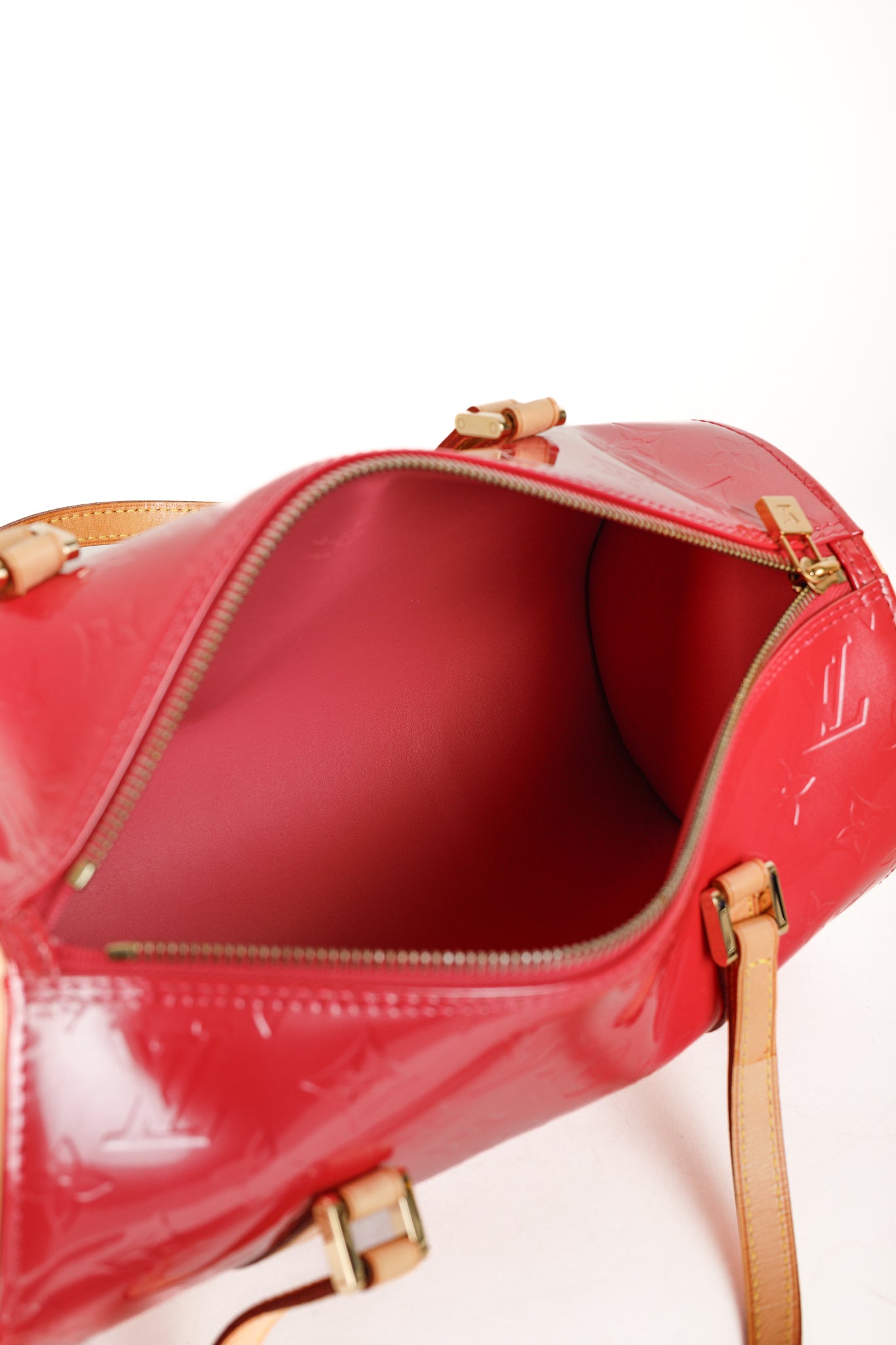 Bedford Framboise Monogram Vernis Leather Barrel Bag