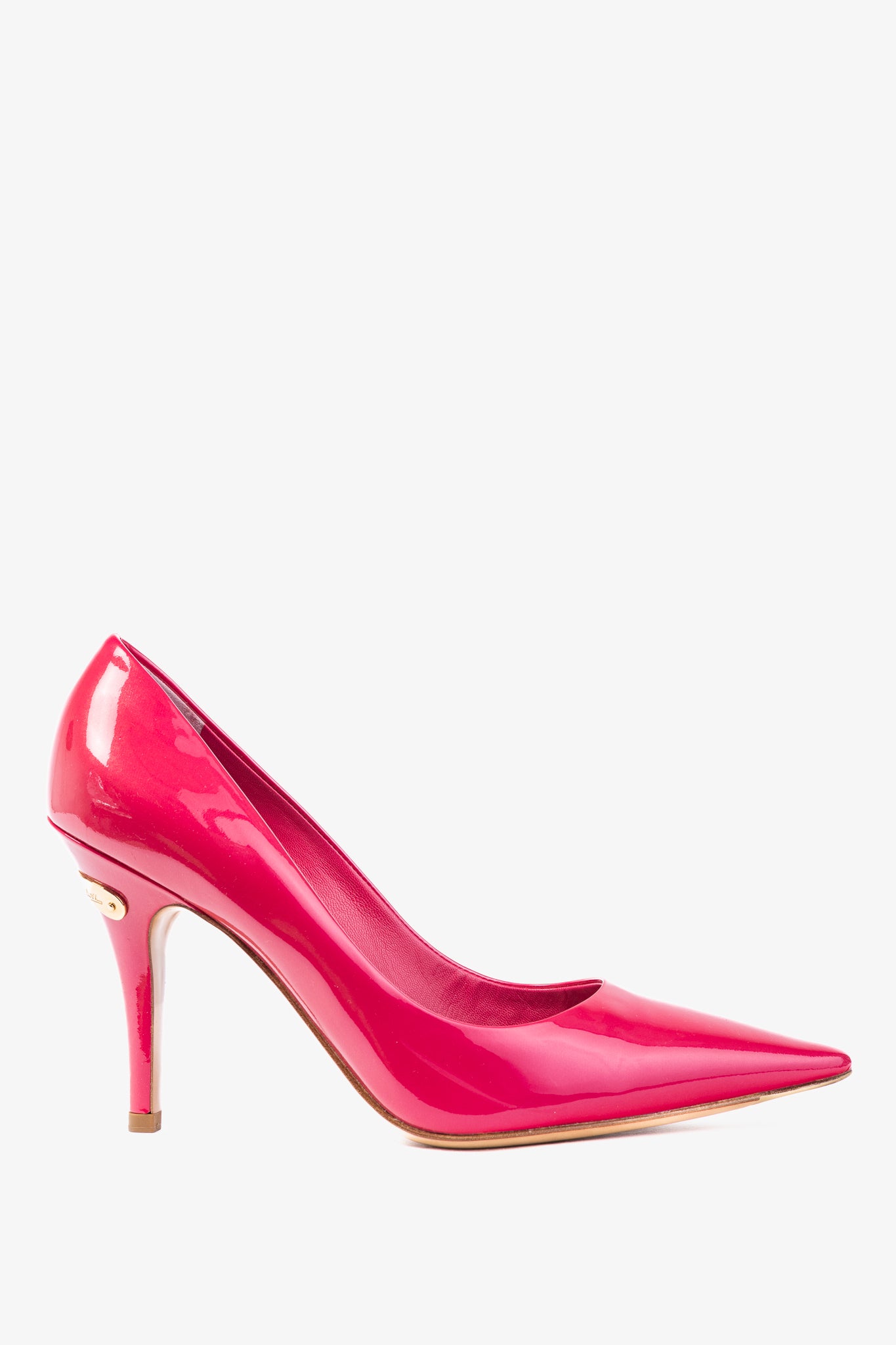 Strawberry Rose Pop Patent Leather Pointed-Toe Pumps