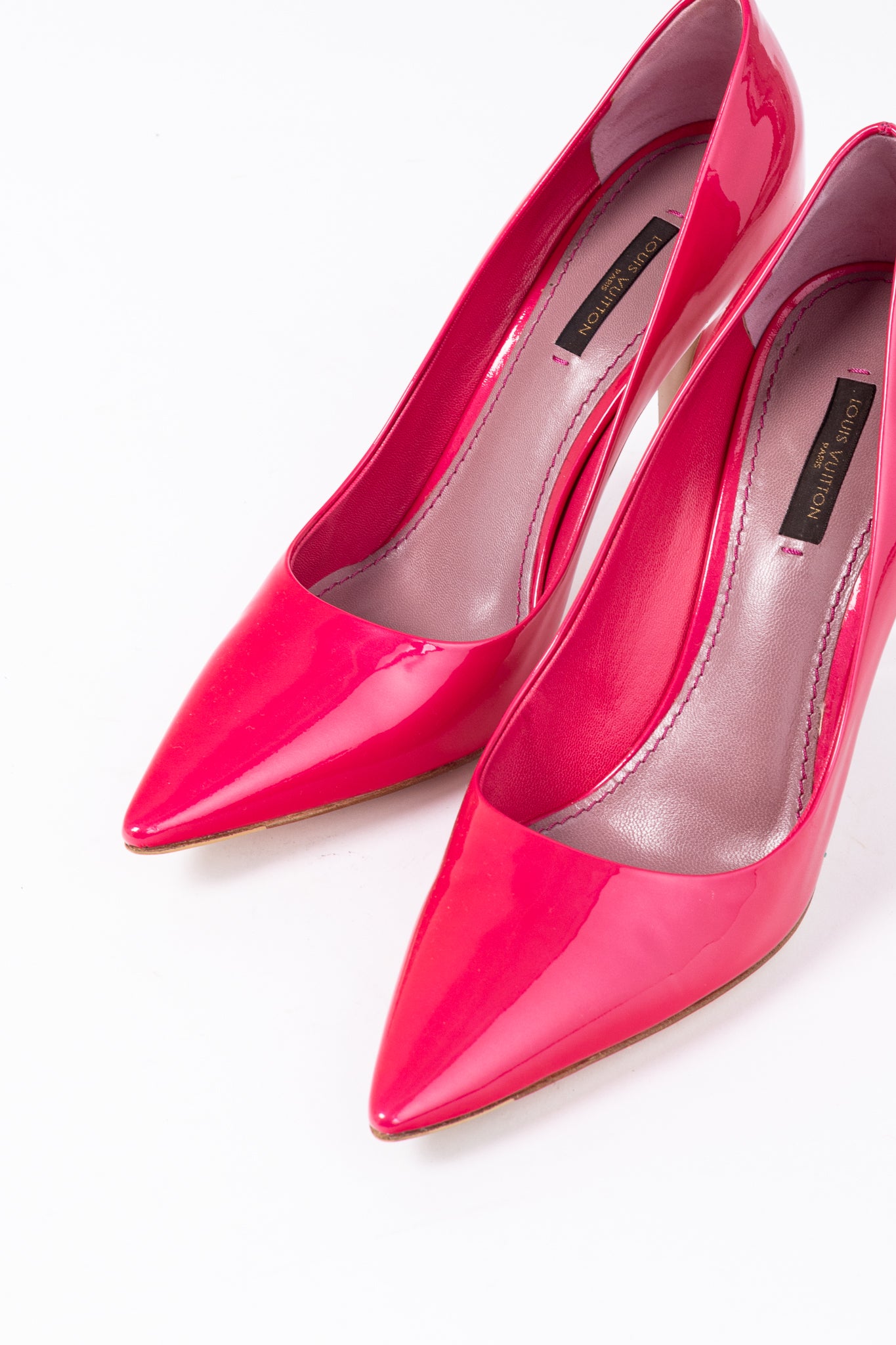 Strawberry Rose Pop Patent Leather Pointed-Toe Pumps