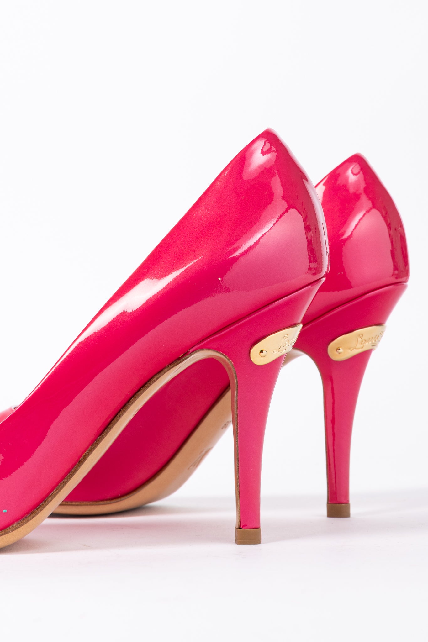 Strawberry Rose Pop Patent Leather Pointed-Toe Pumps