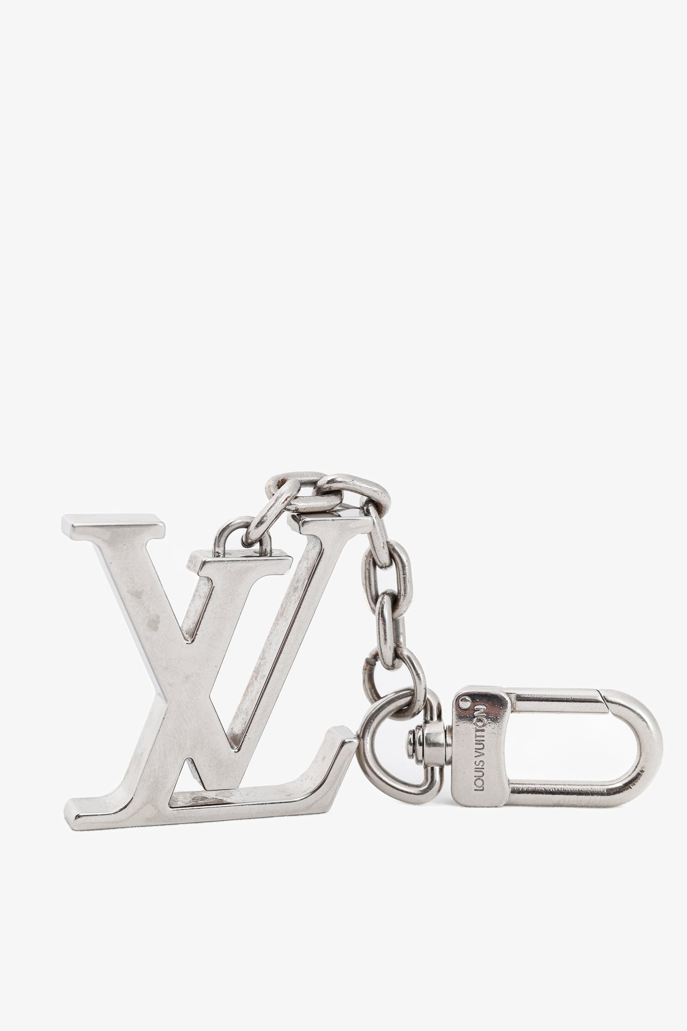 Silver-Tone LV Initials Keyholder
