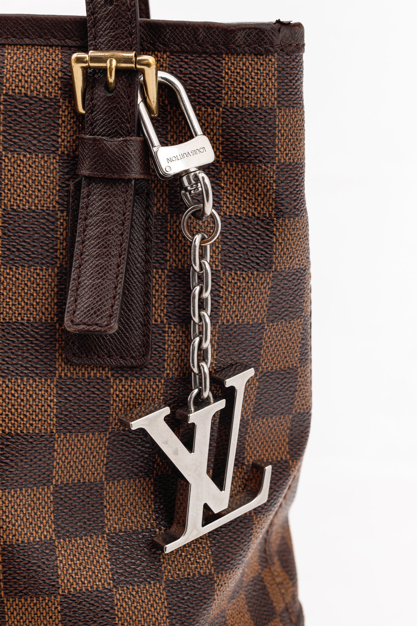 Silver-Tone LV Initials Keyholder