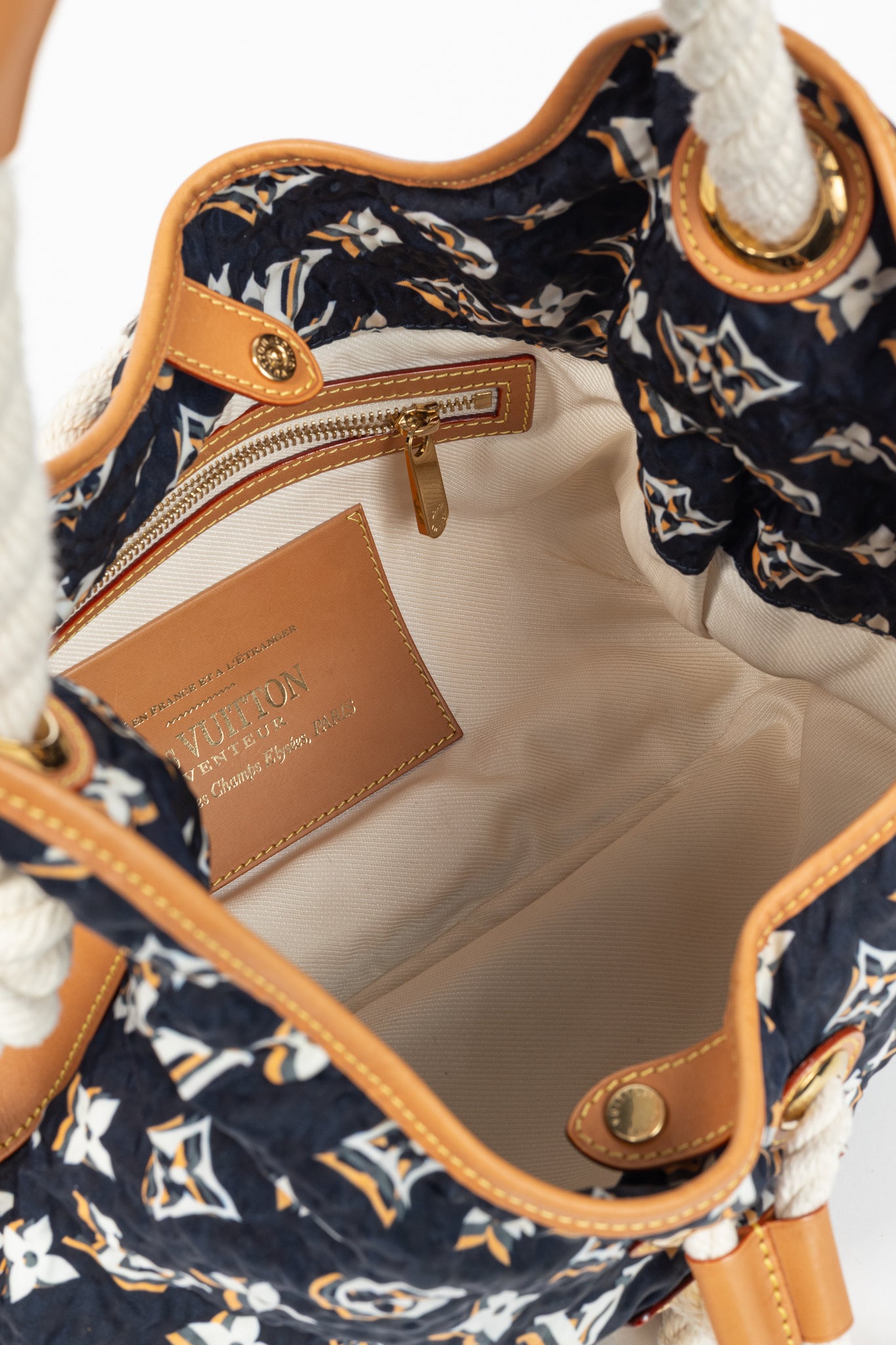 Cruise 2010 Bulles MM Navy Nylon Monogram Rope-Tassel Hobo Bag