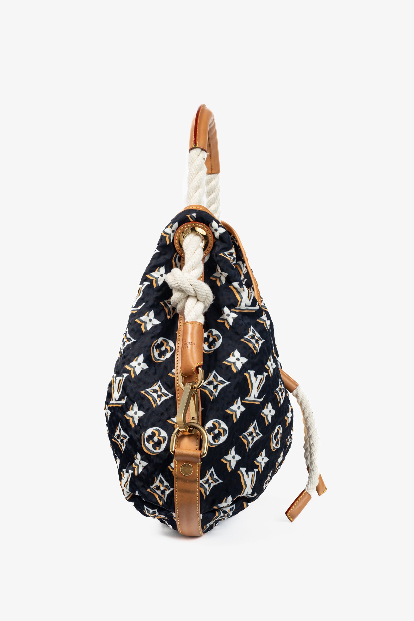 Cruise 2010 Bulles MM Navy Nylon Monogram Rope-Tassel Hobo Bag