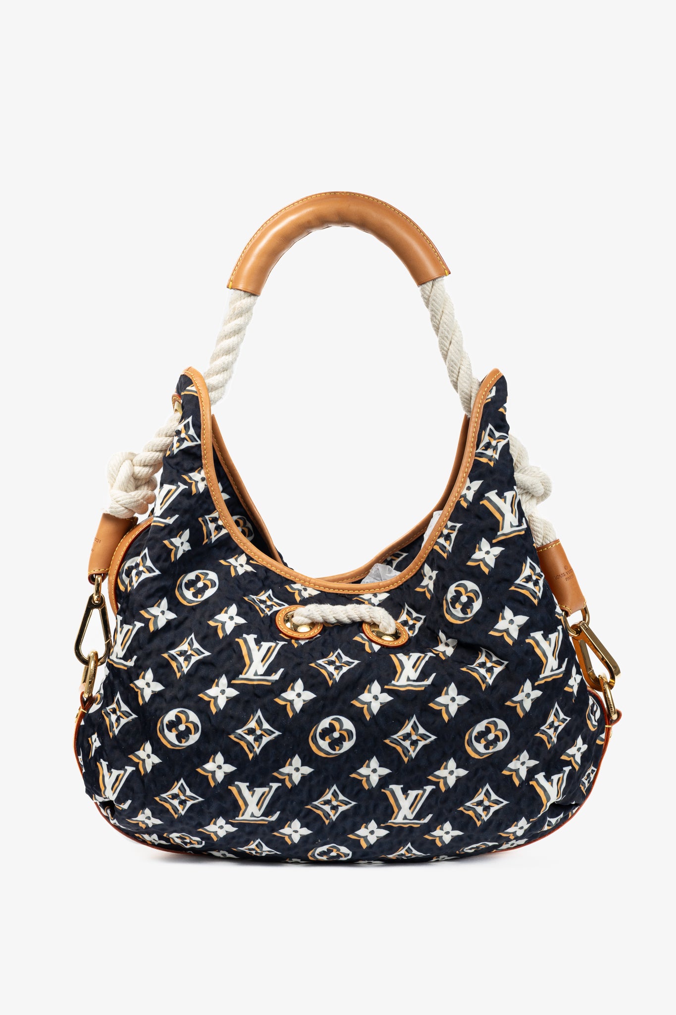 Cruise 2010 Bulles MM Navy Nylon Monogram Rope-Tassel Hobo Bag
