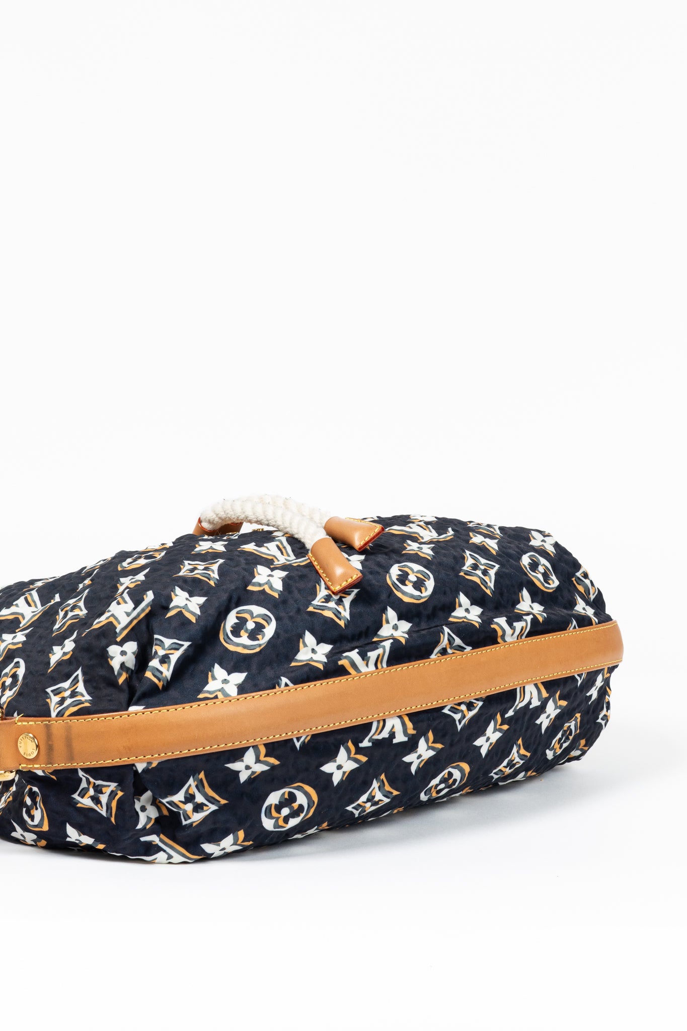 Cruise 2010 Bulles MM Navy Nylon Monogram Rope-Tassel Hobo Bag
