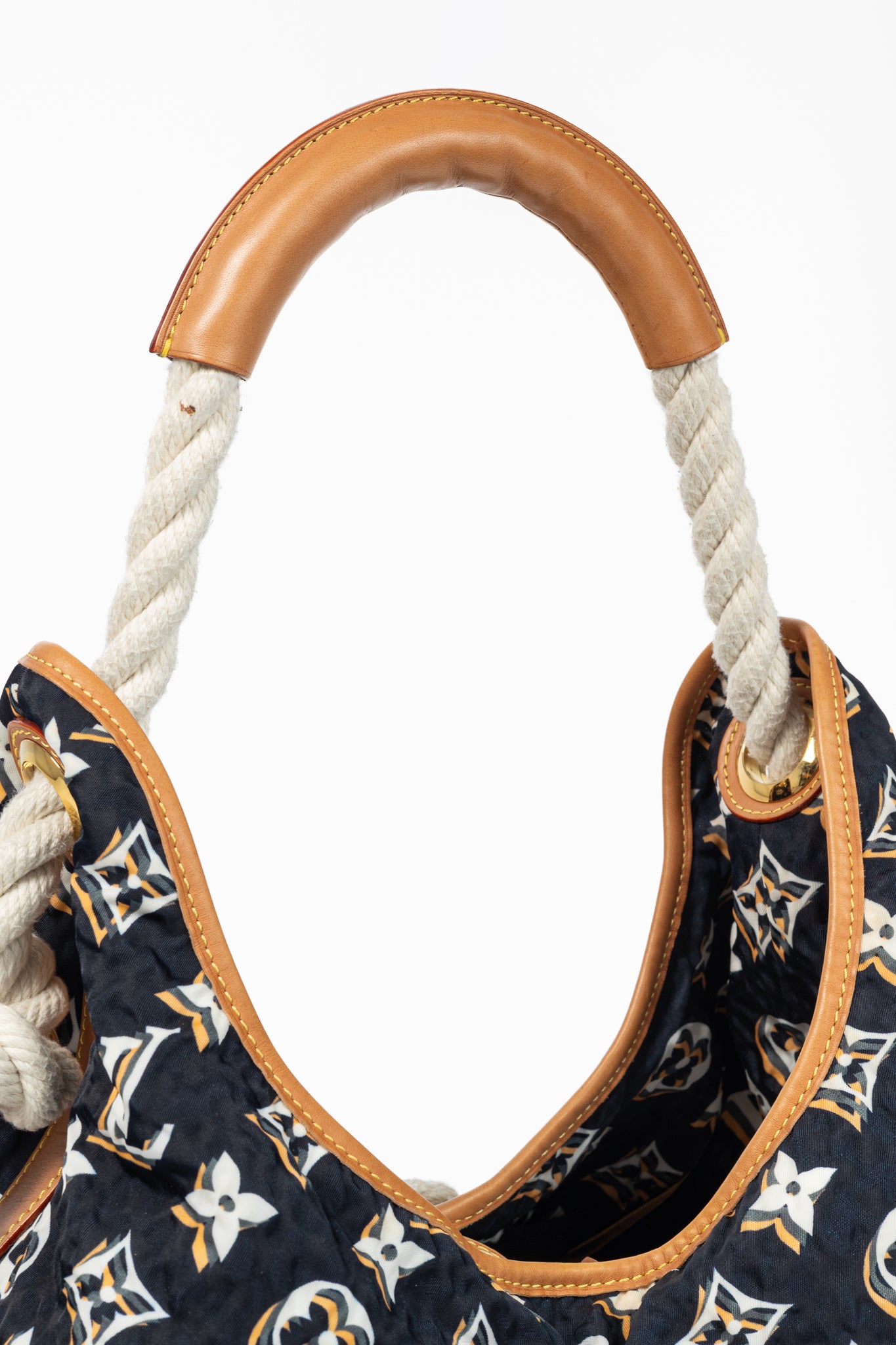 Cruise 2010 Bulles MM Navy Nylon Monogram Rope-Tassel Hobo Bag