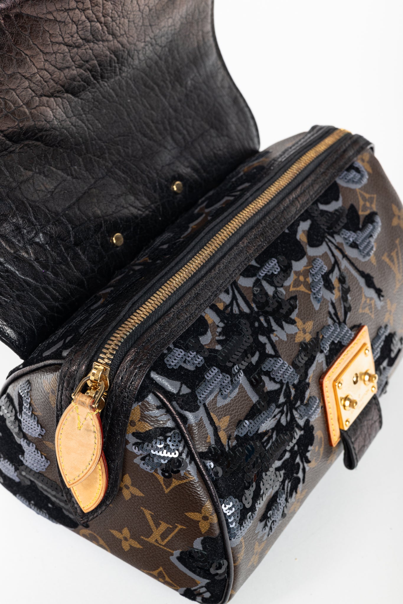 AW/10 Carrousel Monogram Fleur de Jais Sequined Velvet Handbag