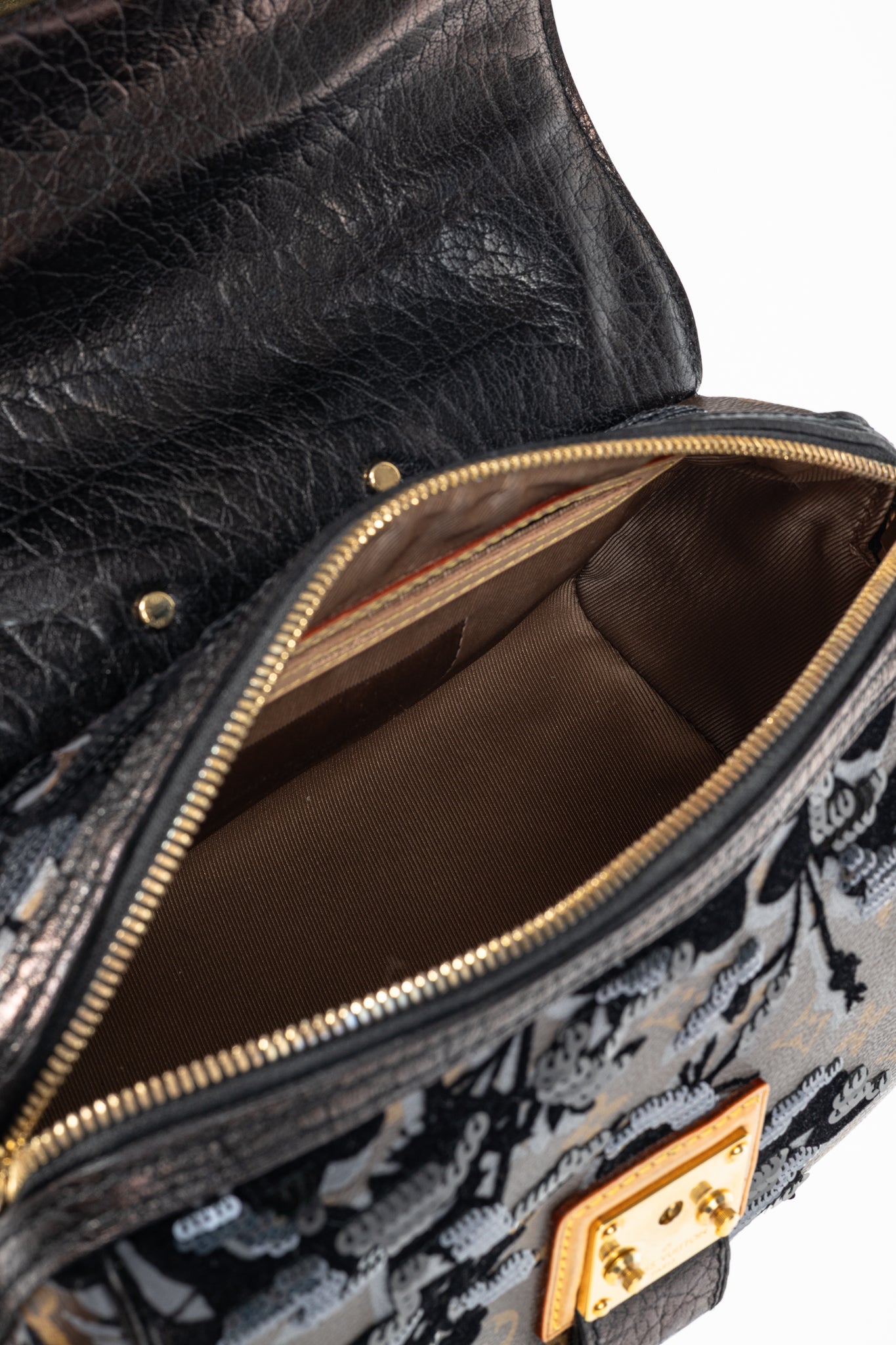 AW/10 Carrousel Monogram Fleur de Jais Sequined Velvet Handbag