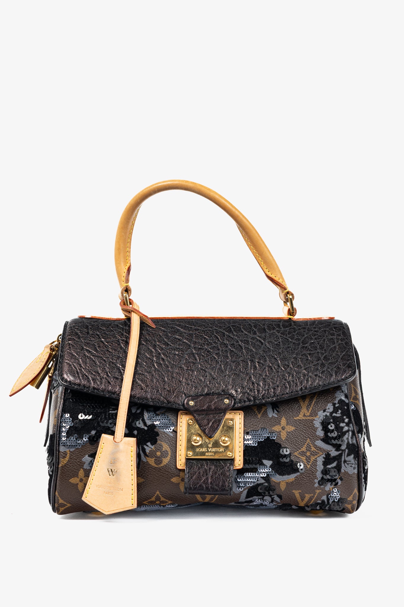 AW/10 Carrousel Monogram Fleur de Jais Sequined Velvet Handbag