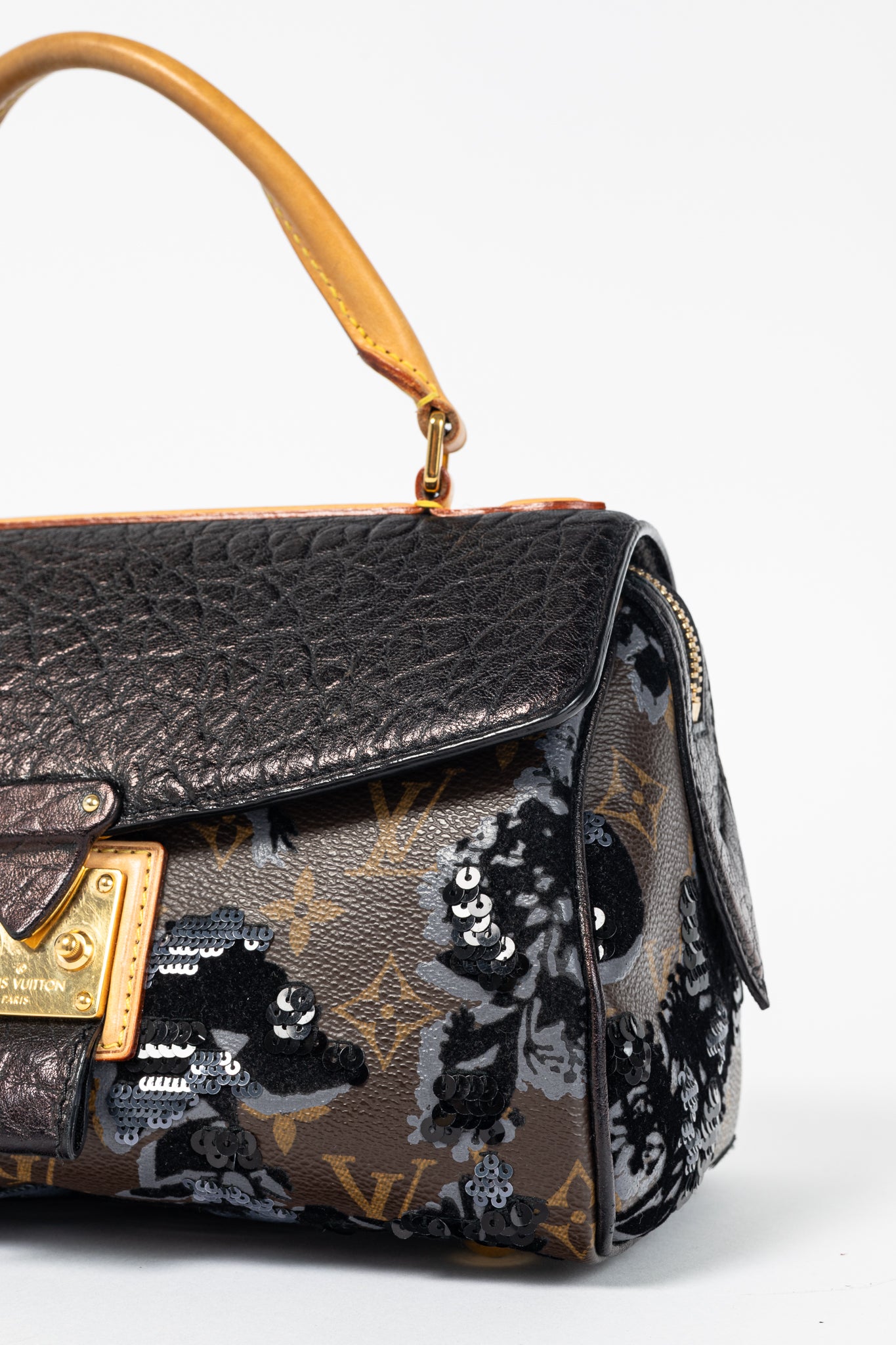 AW/10 Carrousel Monogram Fleur de Jais Sequined Velvet Handbag