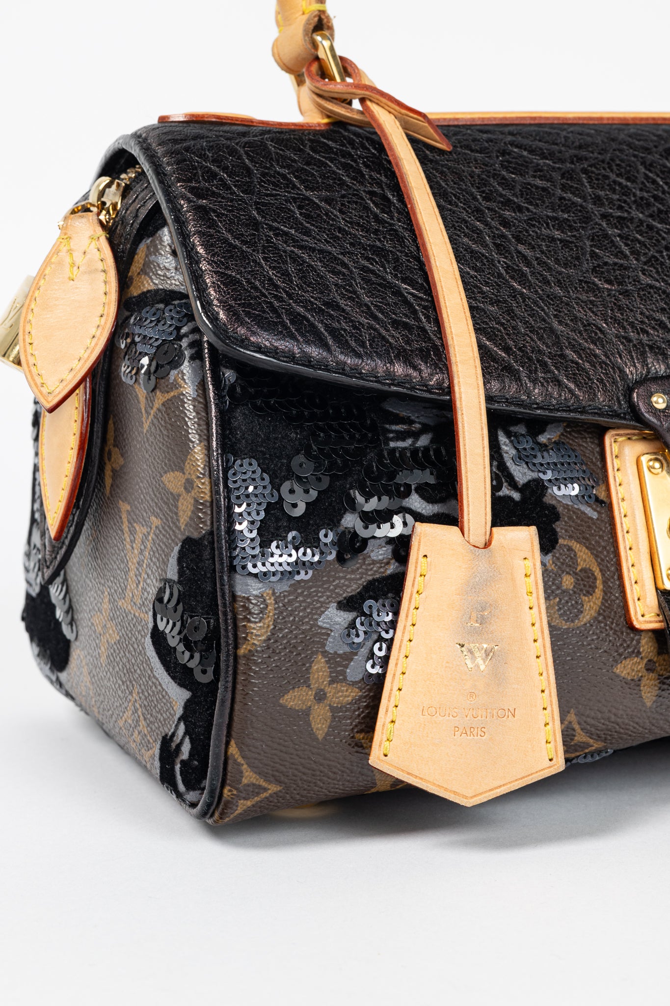 AW/10 Carrousel Monogram Fleur de Jais Sequined Velvet Handbag