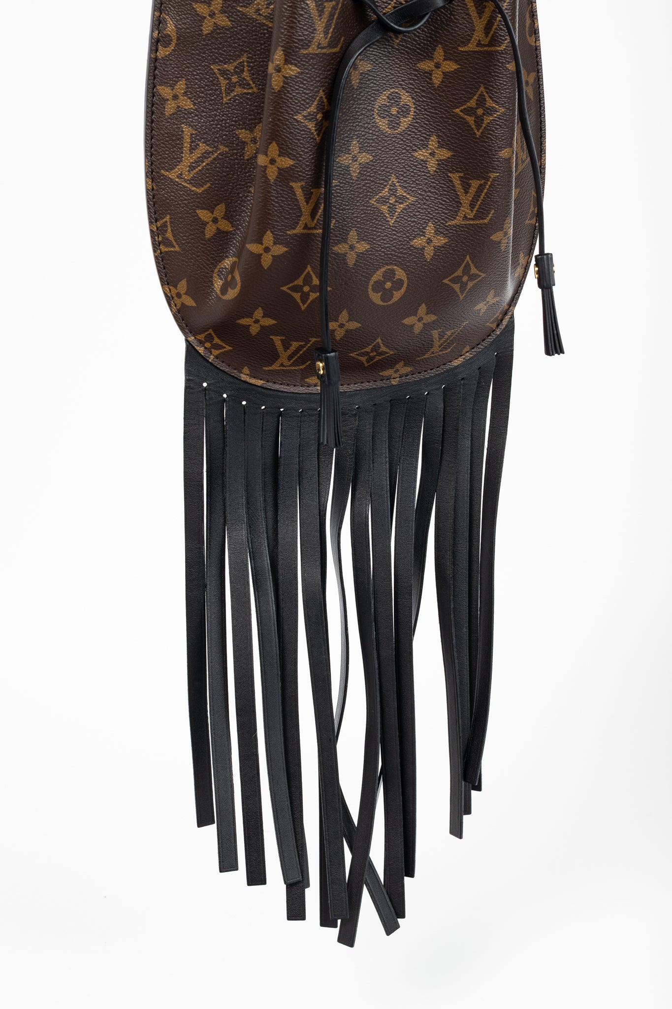 Cruise 2017 Fringed Noe Monogram Canvas Shoulder Bag