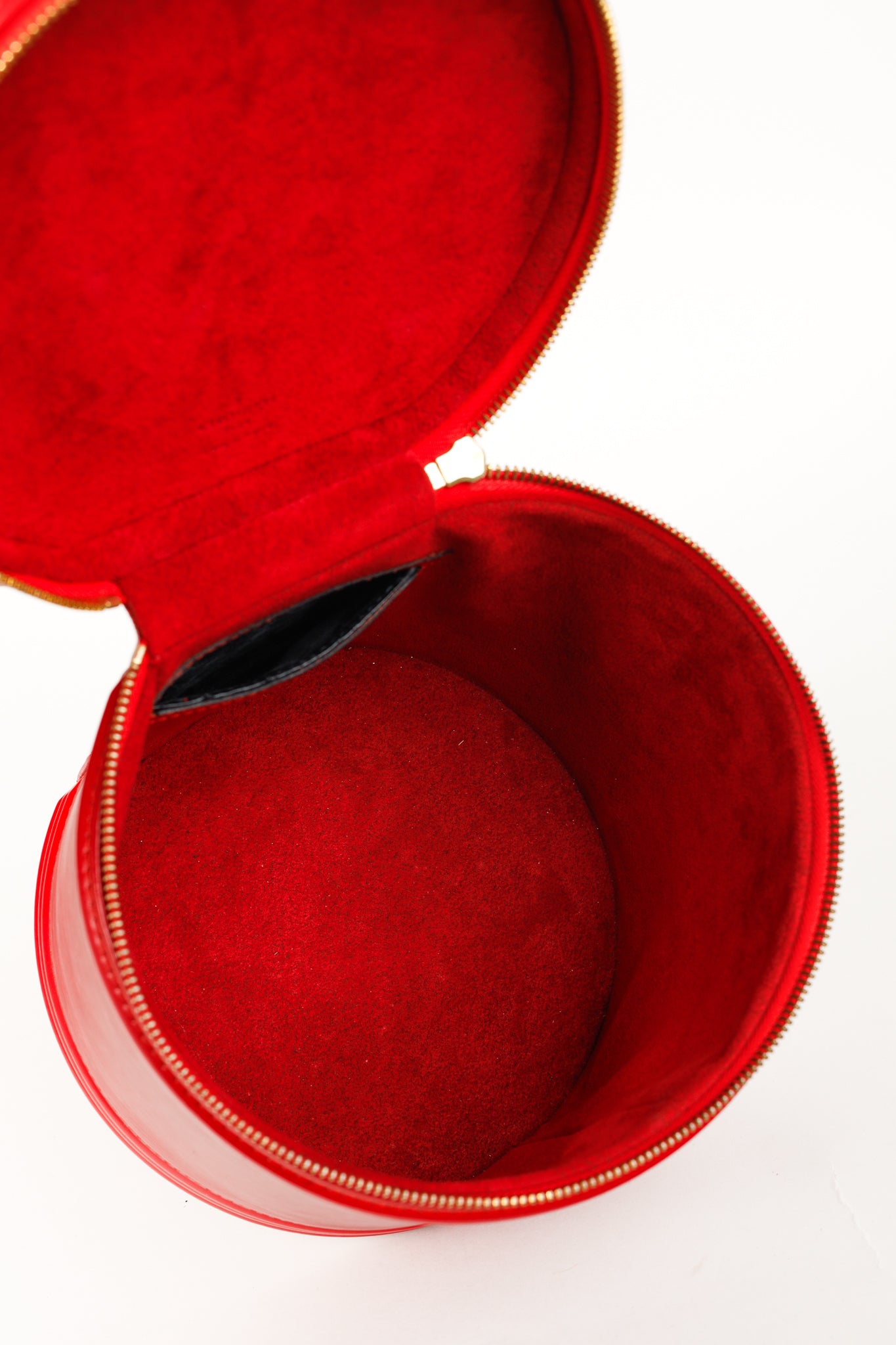 Epi Cannes Castilian Red Leather Round Handbag