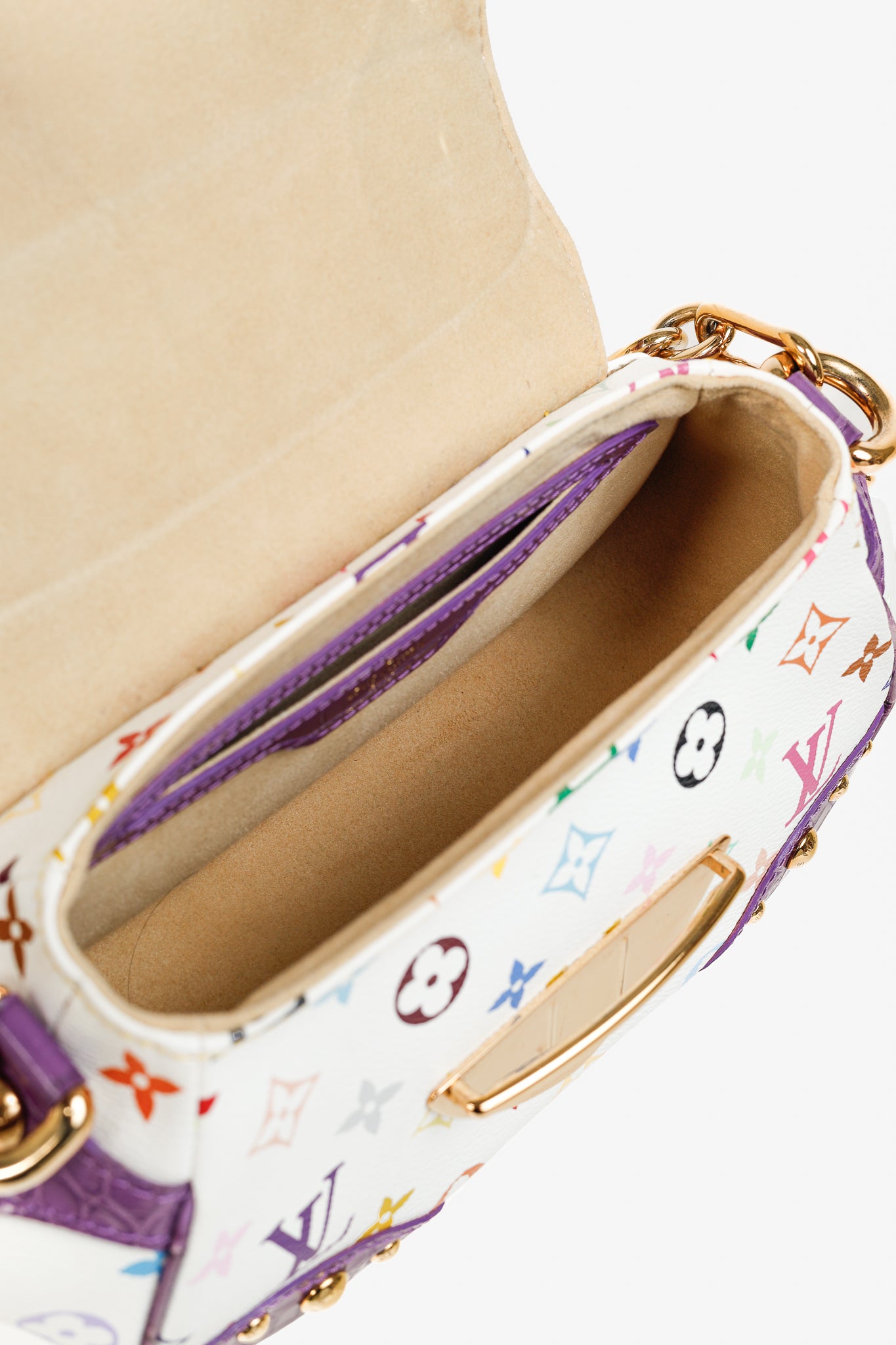 Takashi Murakami Marilyn White Multicolore Purple Crocodile Bag