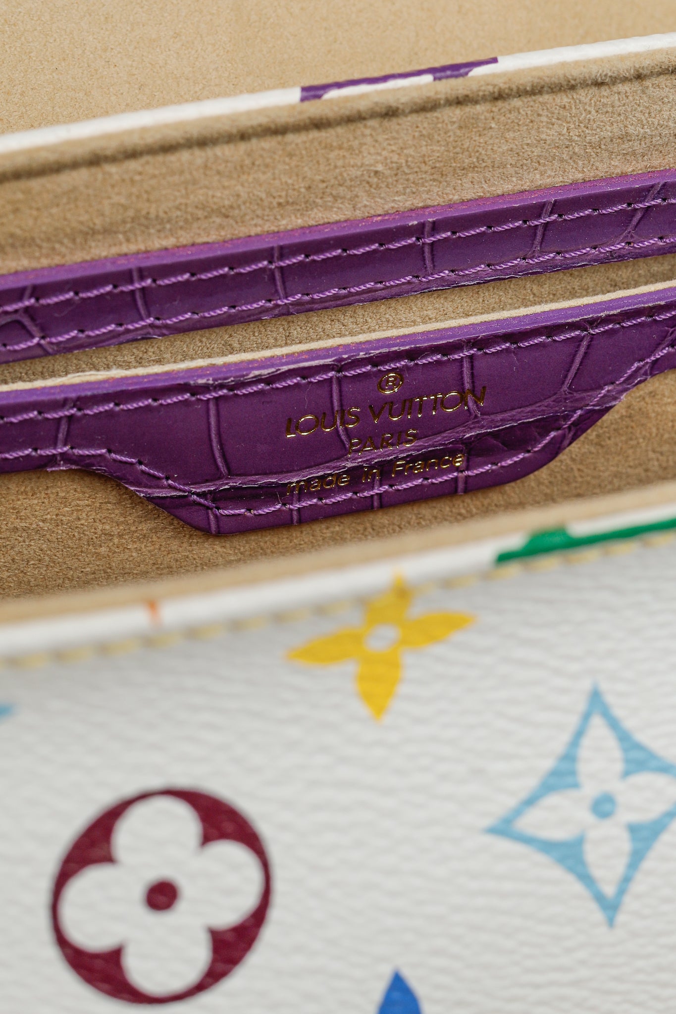 Takashi Murakami Marilyn White Multicolore Purple Crocodile Bag