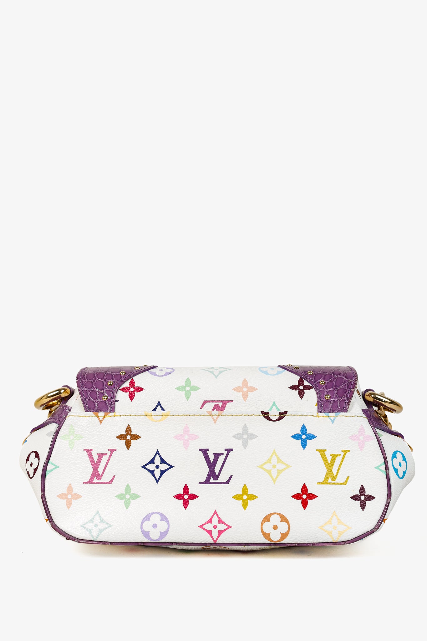 Takashi Murakami Marilyn White Multicolore Purple Crocodile Bag