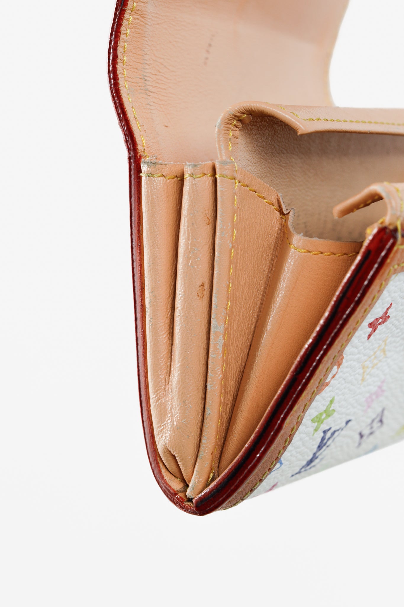 Monogram Multicolore Porte-Monnaie Plat White Coin Purse