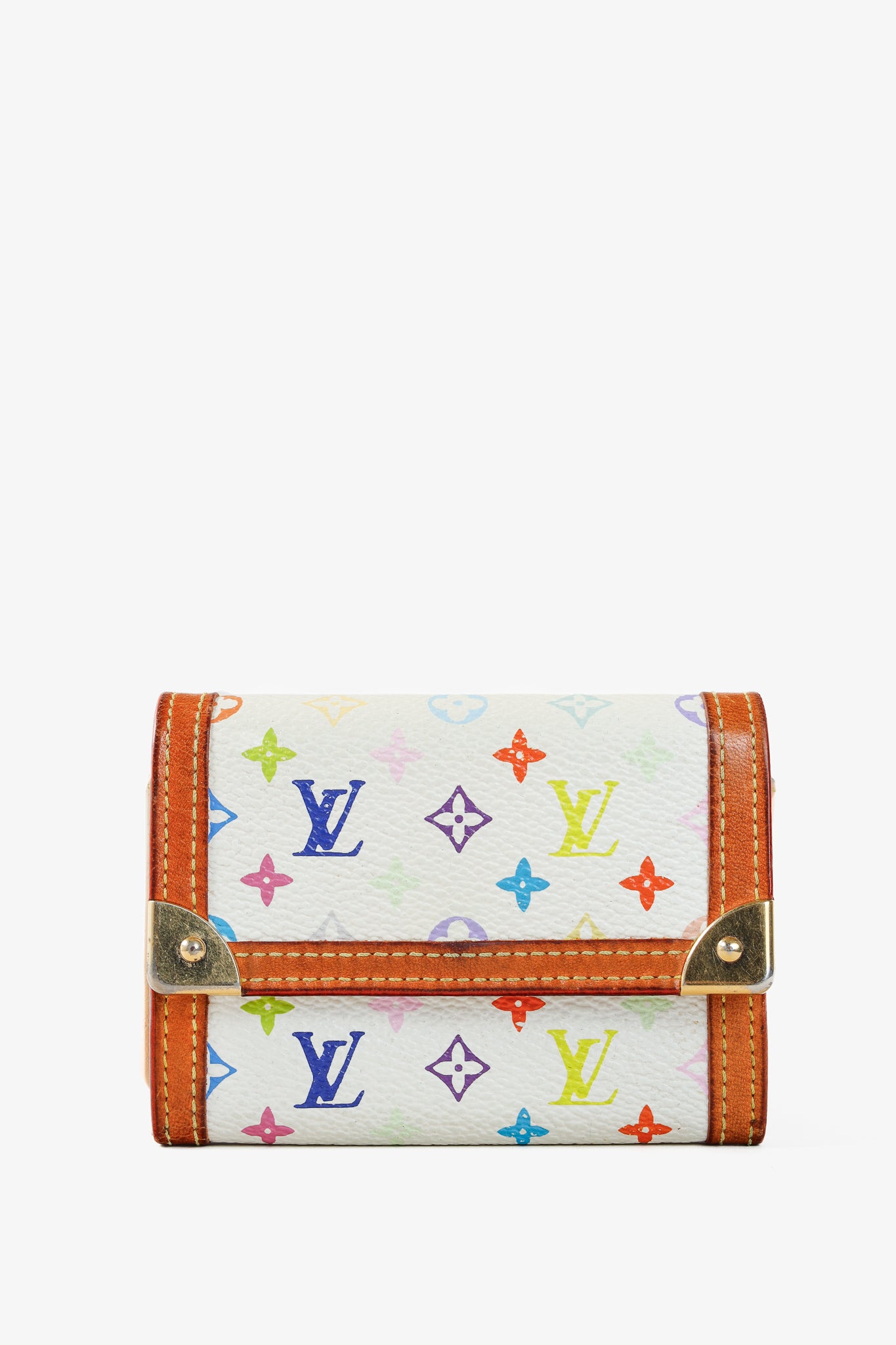 Monogram Multicolore Porte-Monnaie Plat White Coin Purse