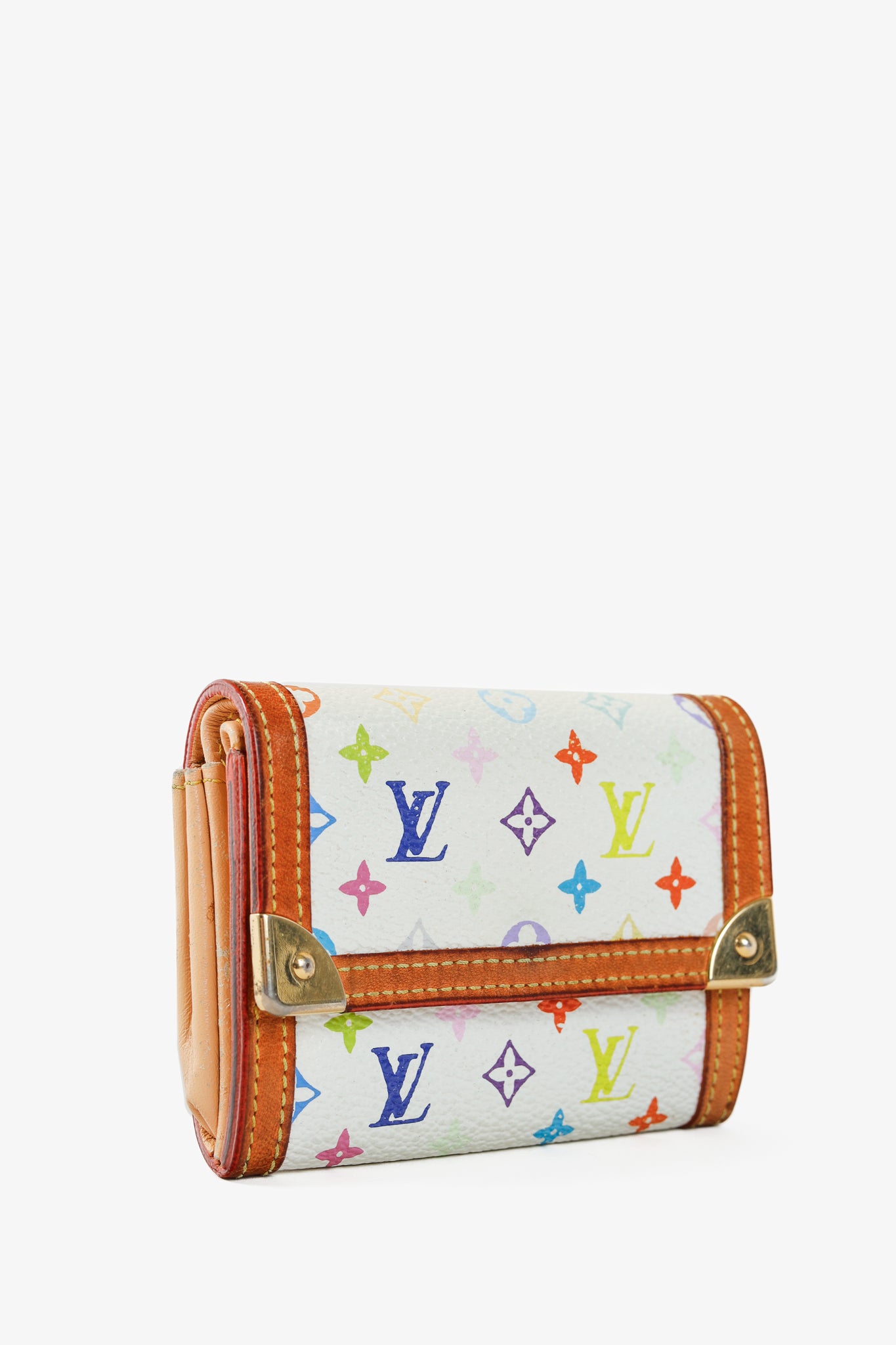Monogram Multicolore Porte-Monnaie Plat White Coin Purse