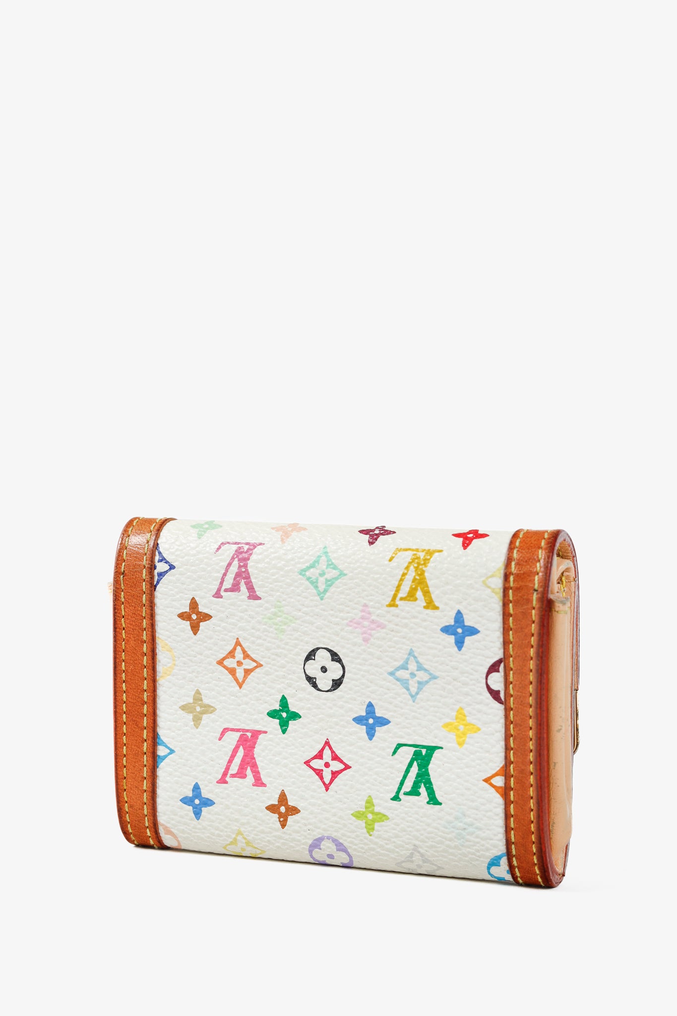 Monogram Multicolore Porte-Monnaie Plat White Coin Purse