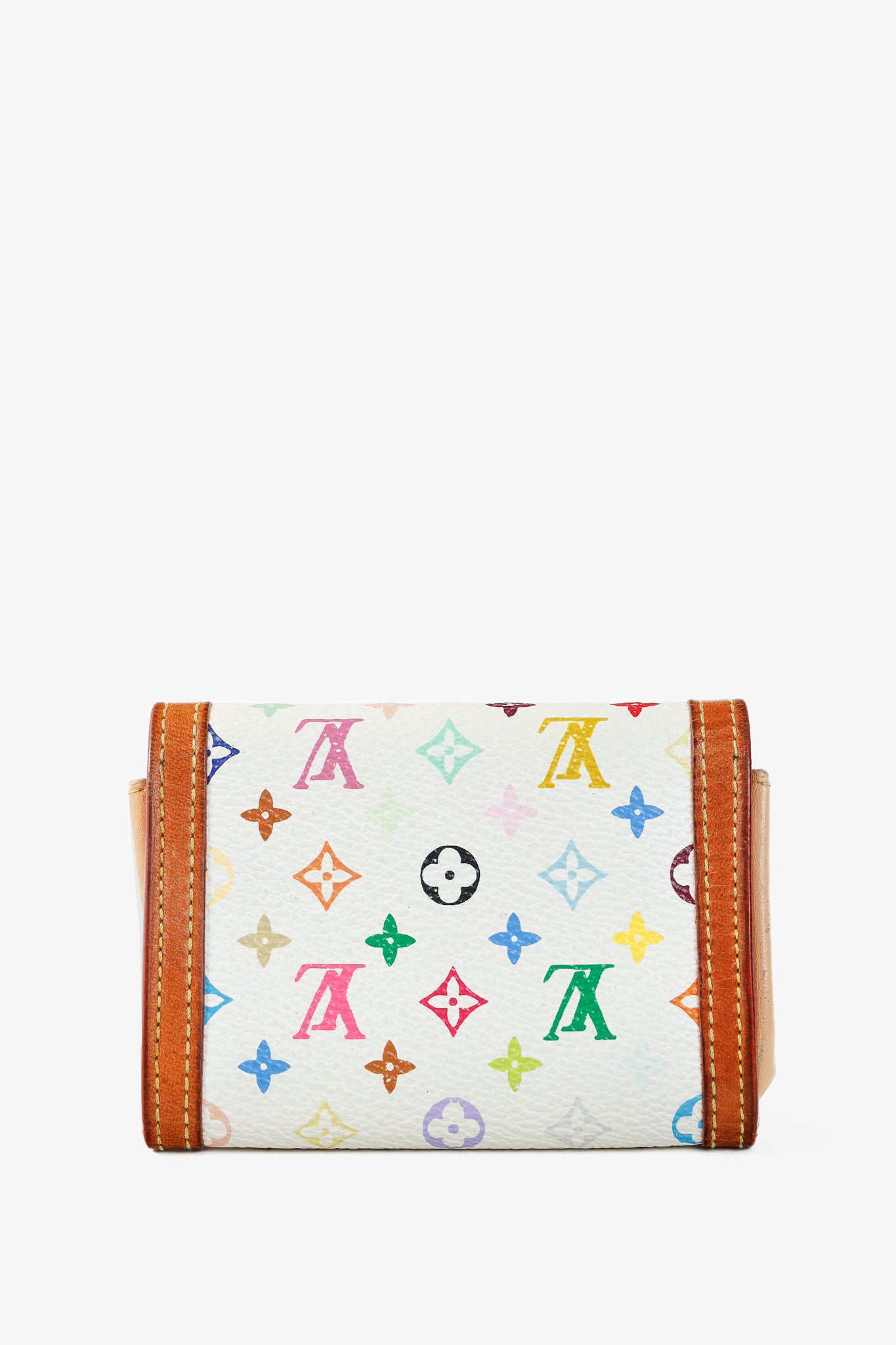 Monogram Multicolore Porte-Monnaie Plat White Coin Purse