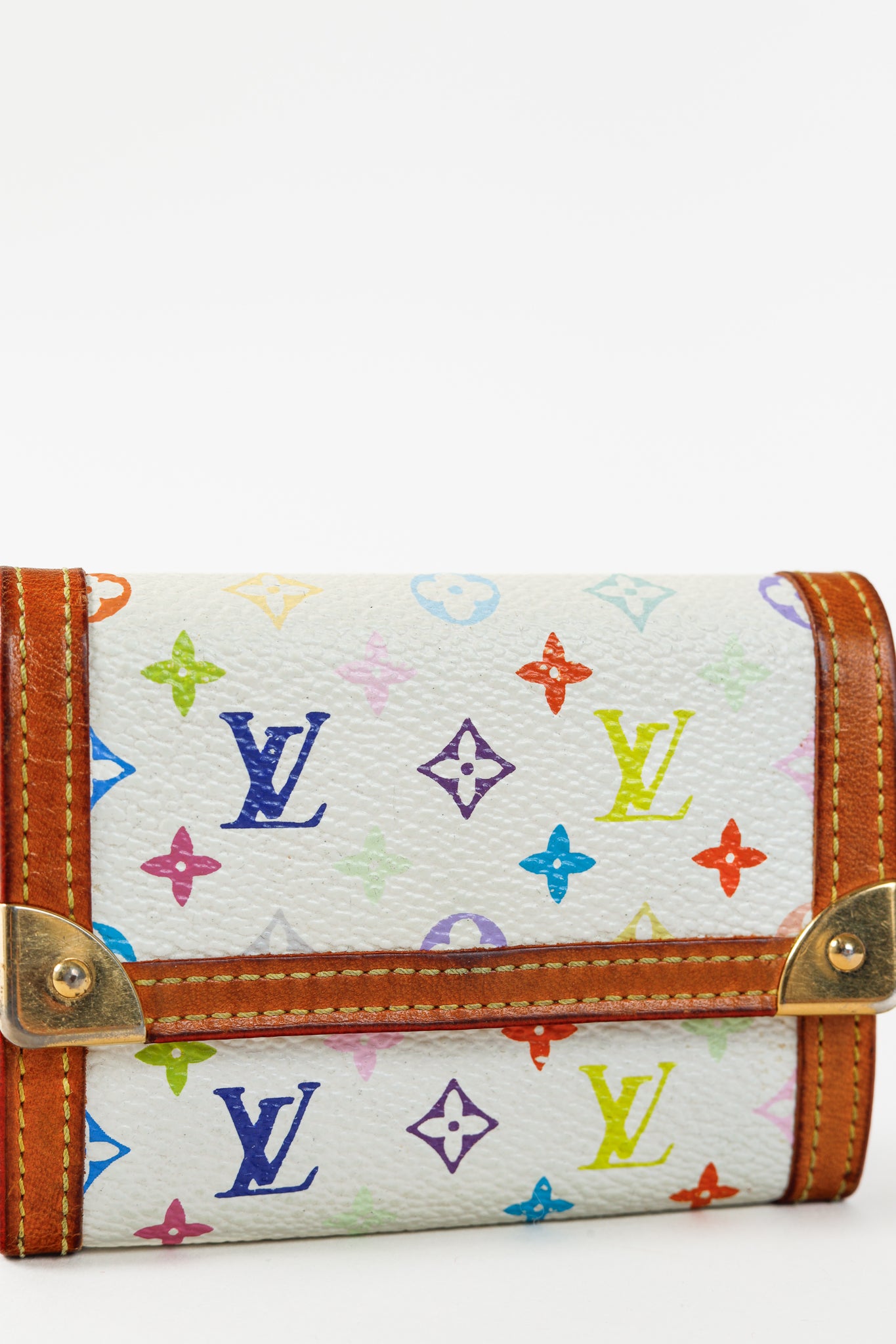Monogram Multicolore Porte-Monnaie Plat White Coin Purse