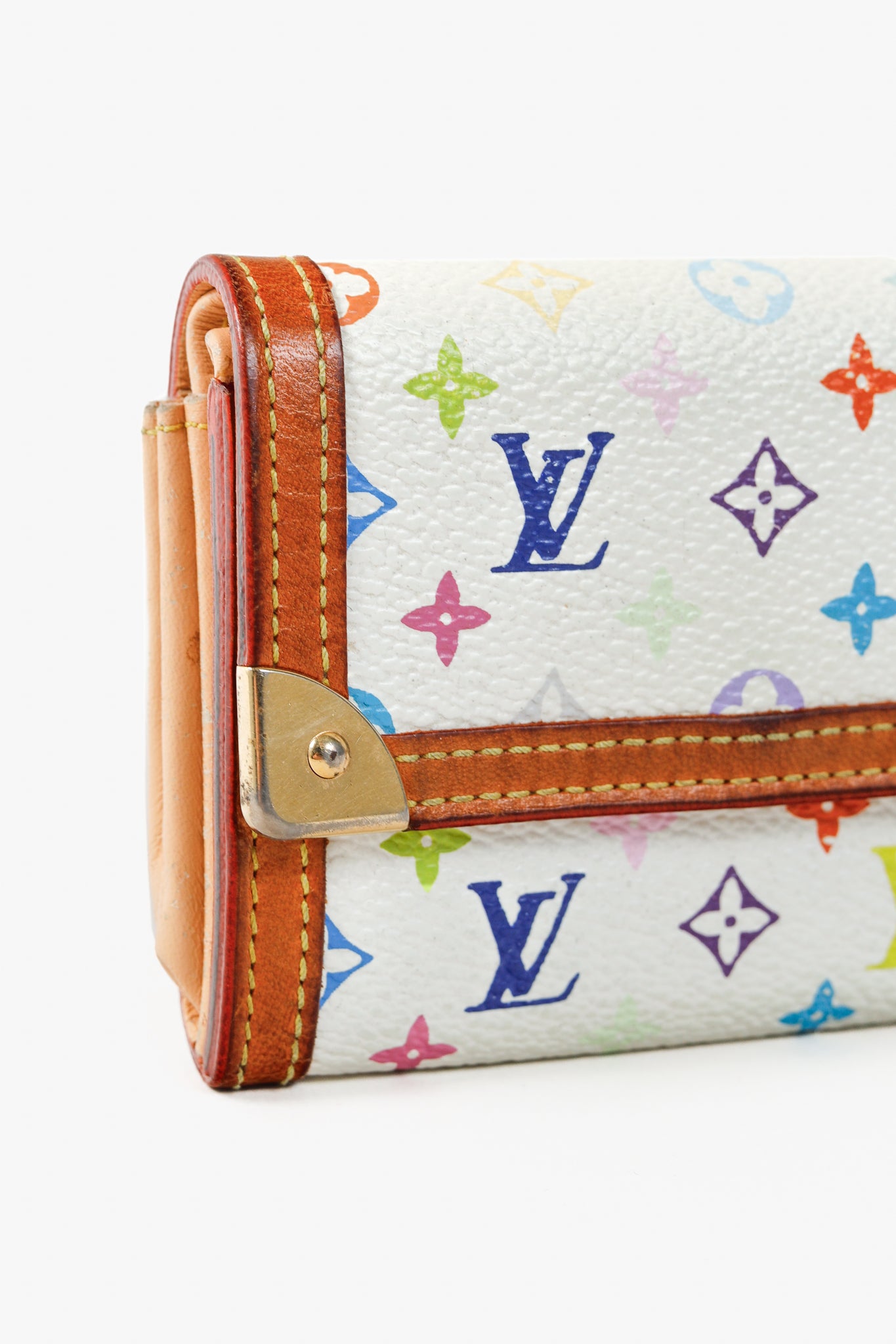 Monogram Multicolore Porte-Monnaie Plat White Coin Purse
