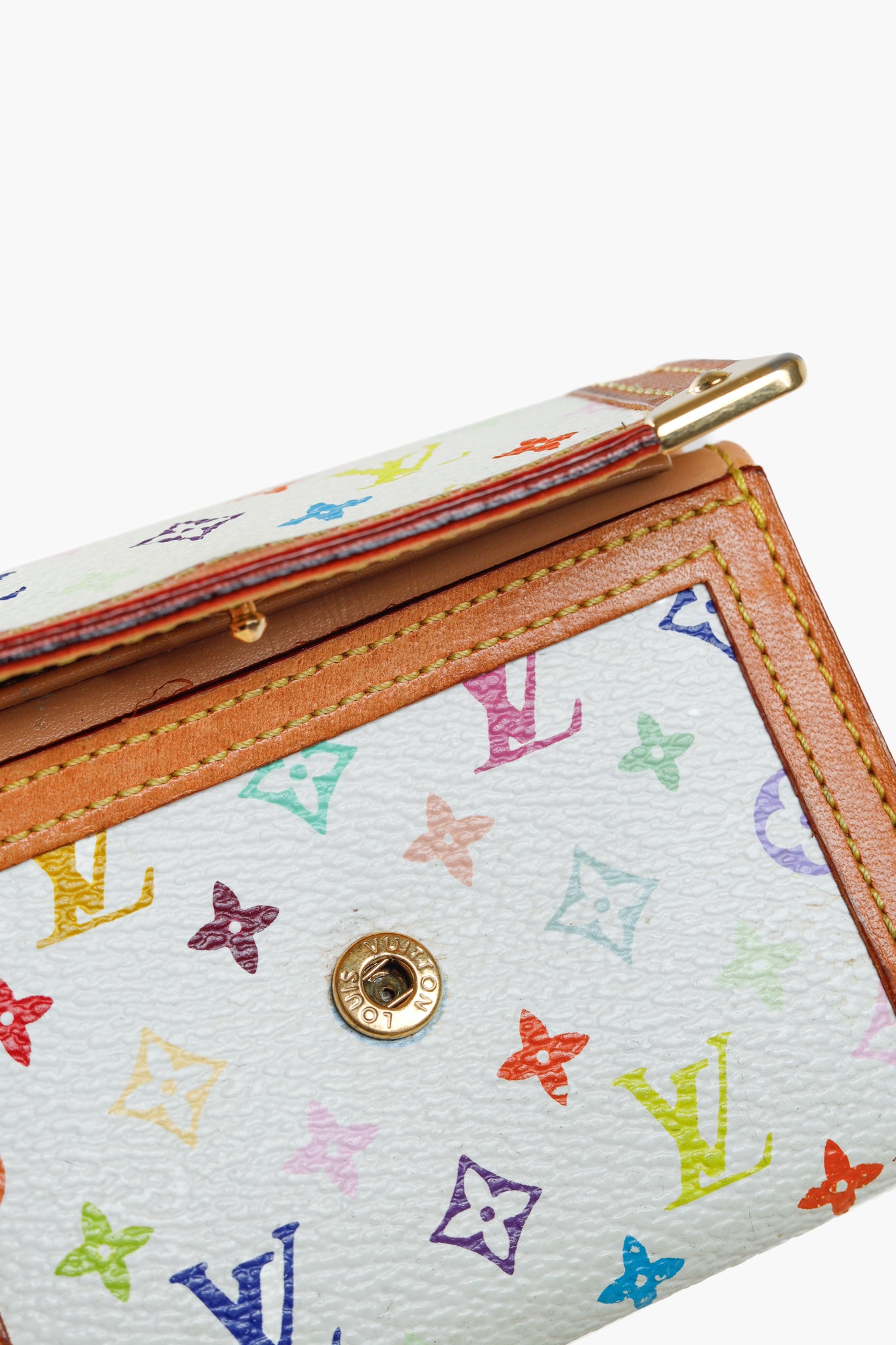 Monogram Multicolore Porte-Monnaie Plat White Coin Purse