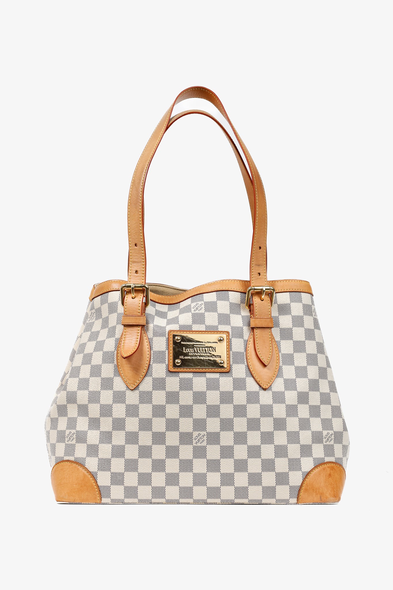 Hampstead MM Damier Azur Canvas Tote