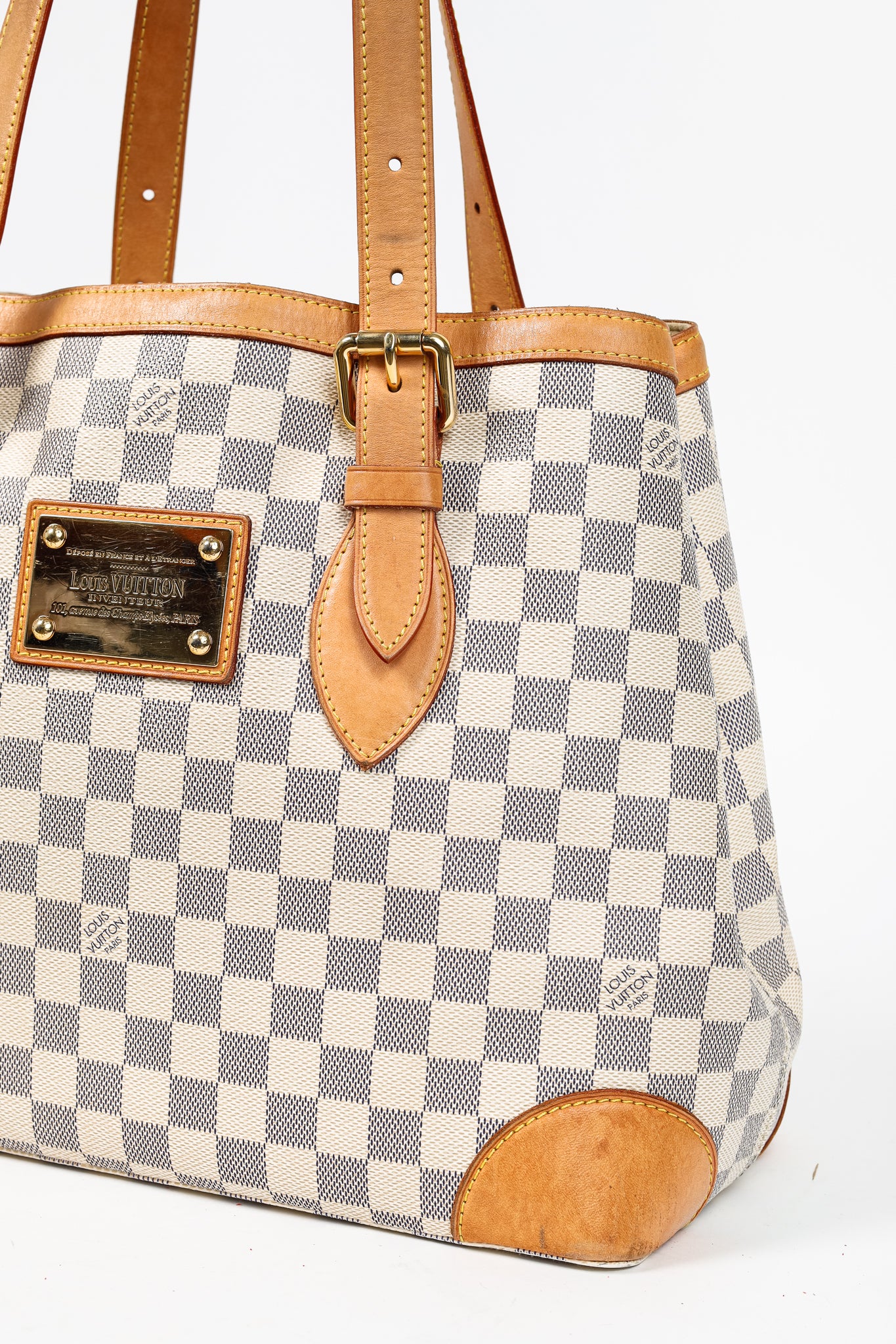 Hampstead MM Damier Azur Canvas Tote
